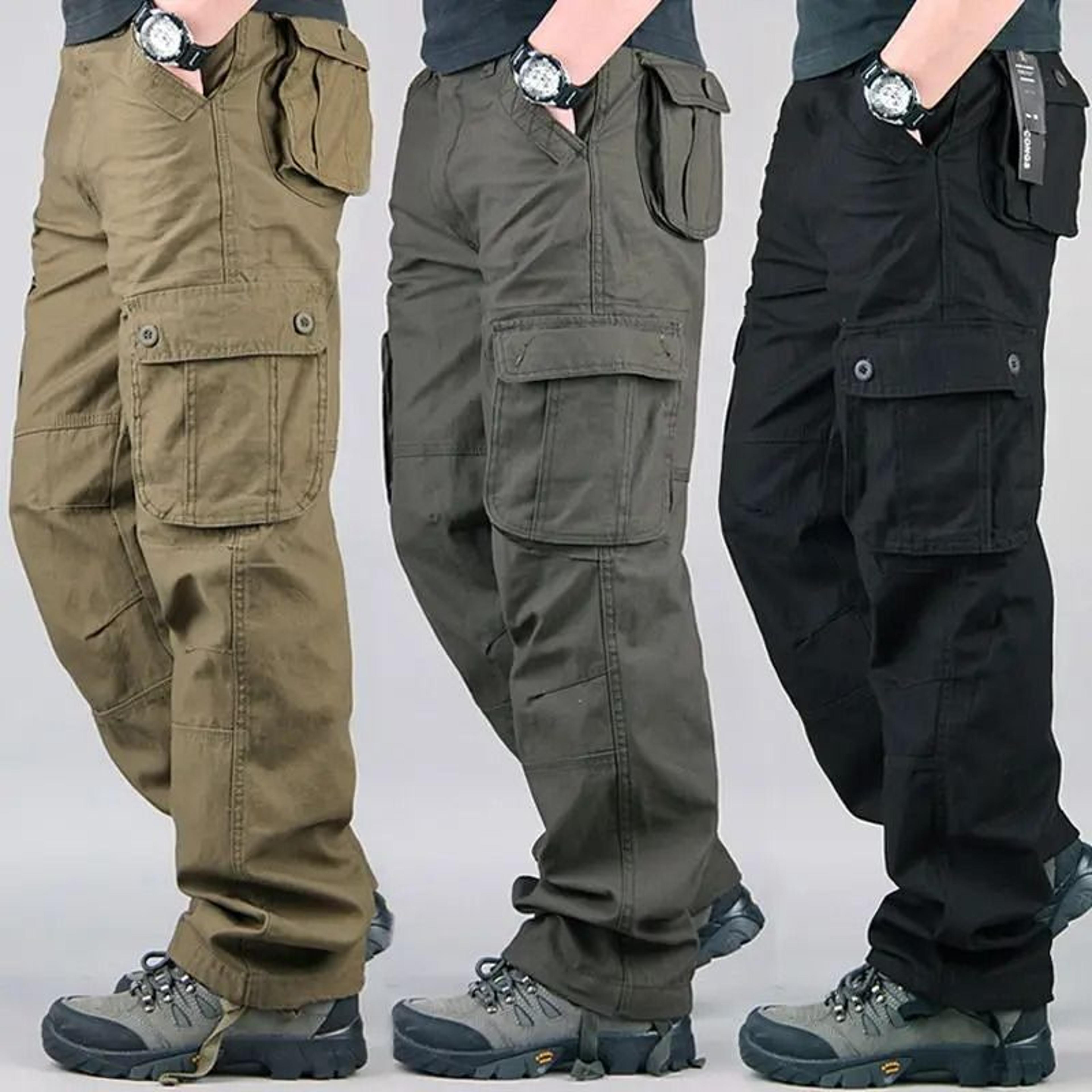 men tactical cargo pants outdoor cotton overalls hiking and work trousers