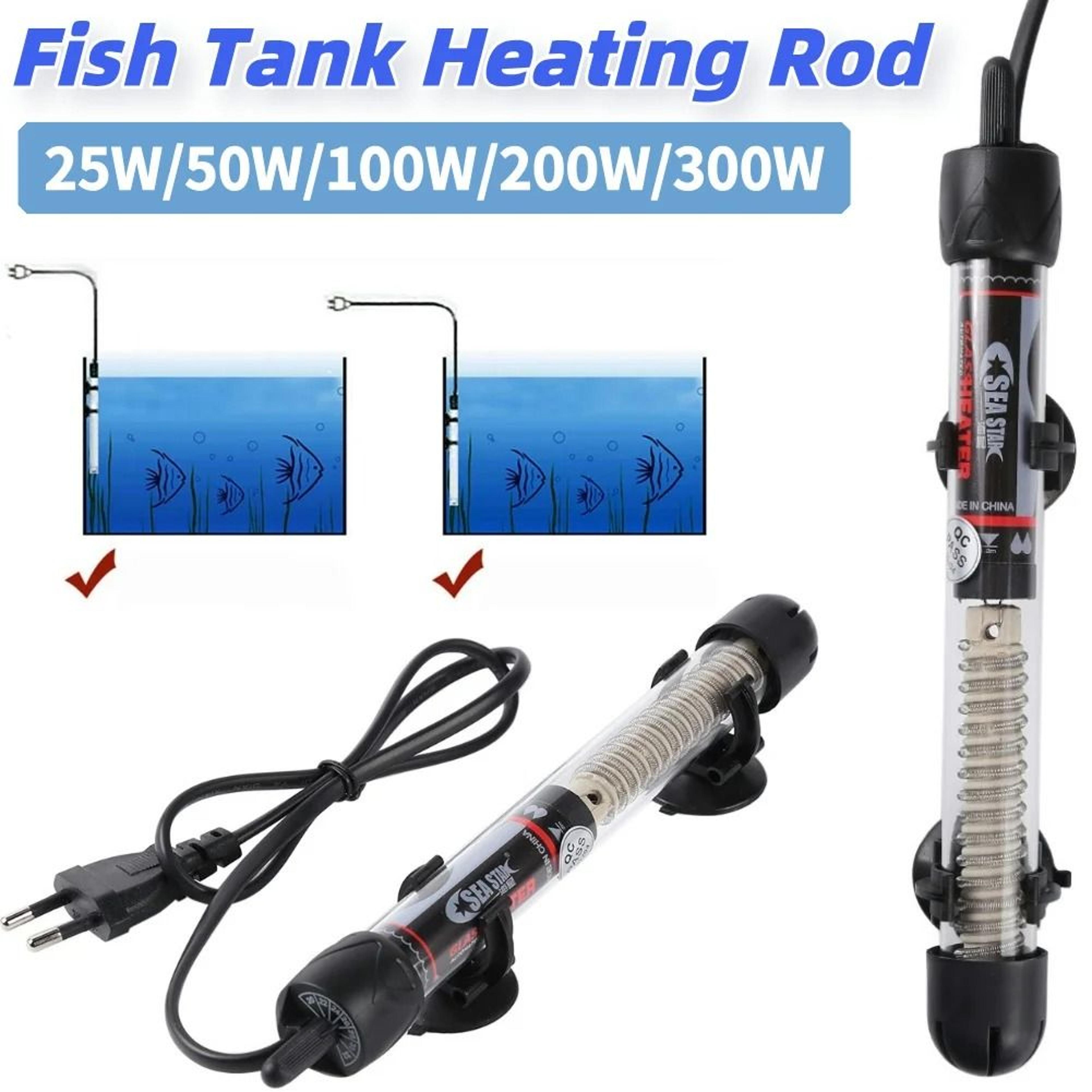 aquarium fish tank heater adjustable thermostat rod 25w–300w