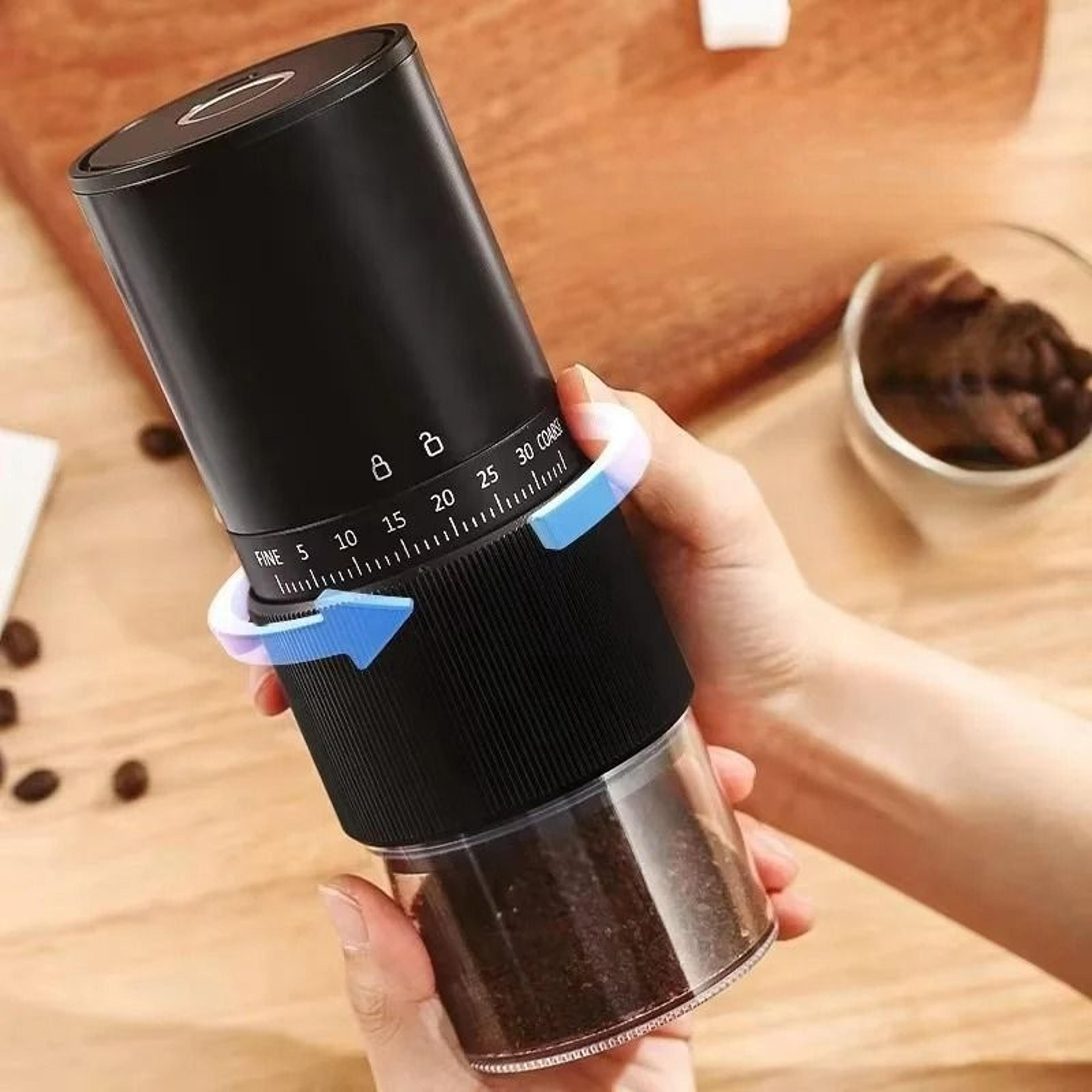 portable electric manual coffee bean grinder 30 adjustable gears rechargeable burr grinder for espresso french press pou