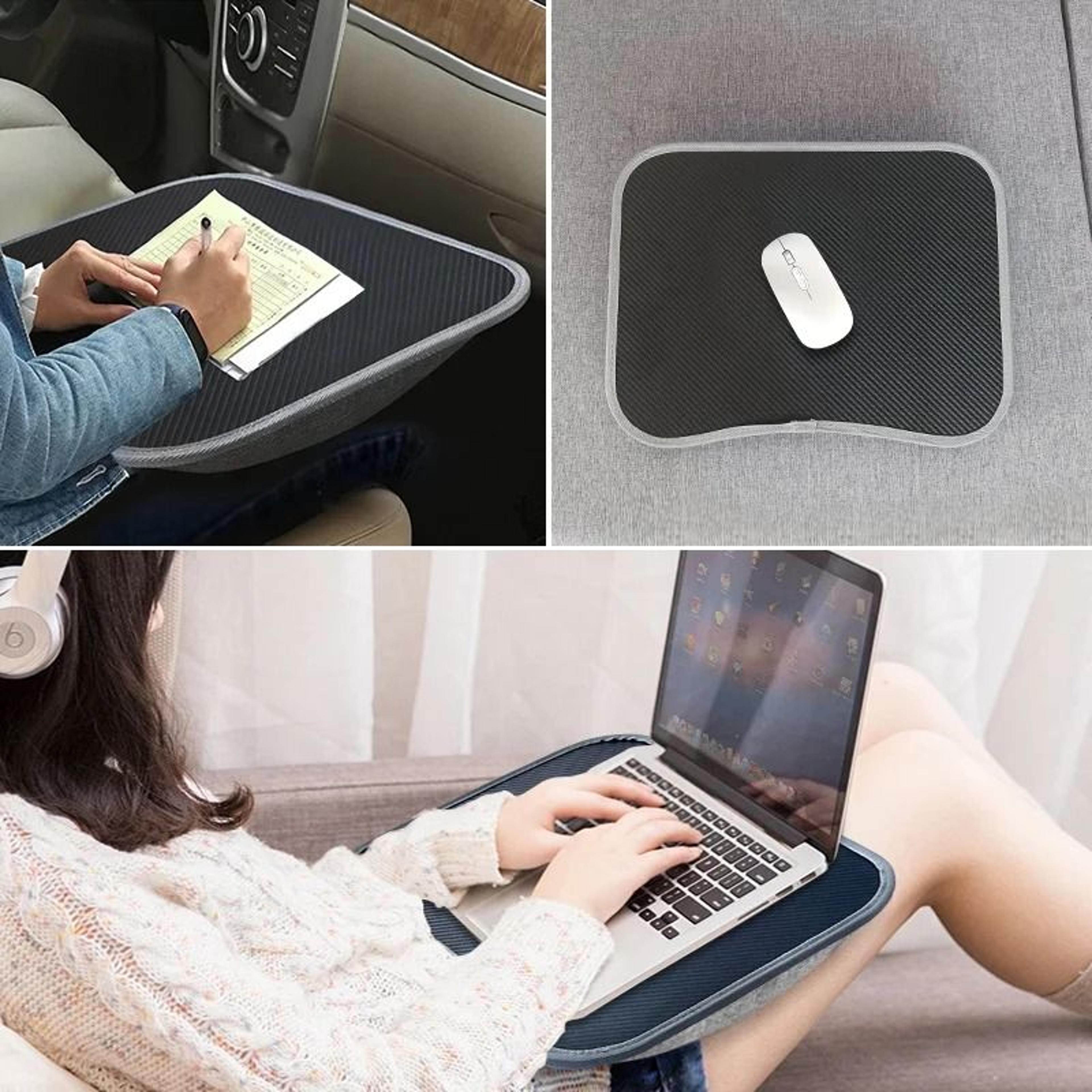multifunctional laptop desk with cushion foam filled pillow table and hard mouse pad