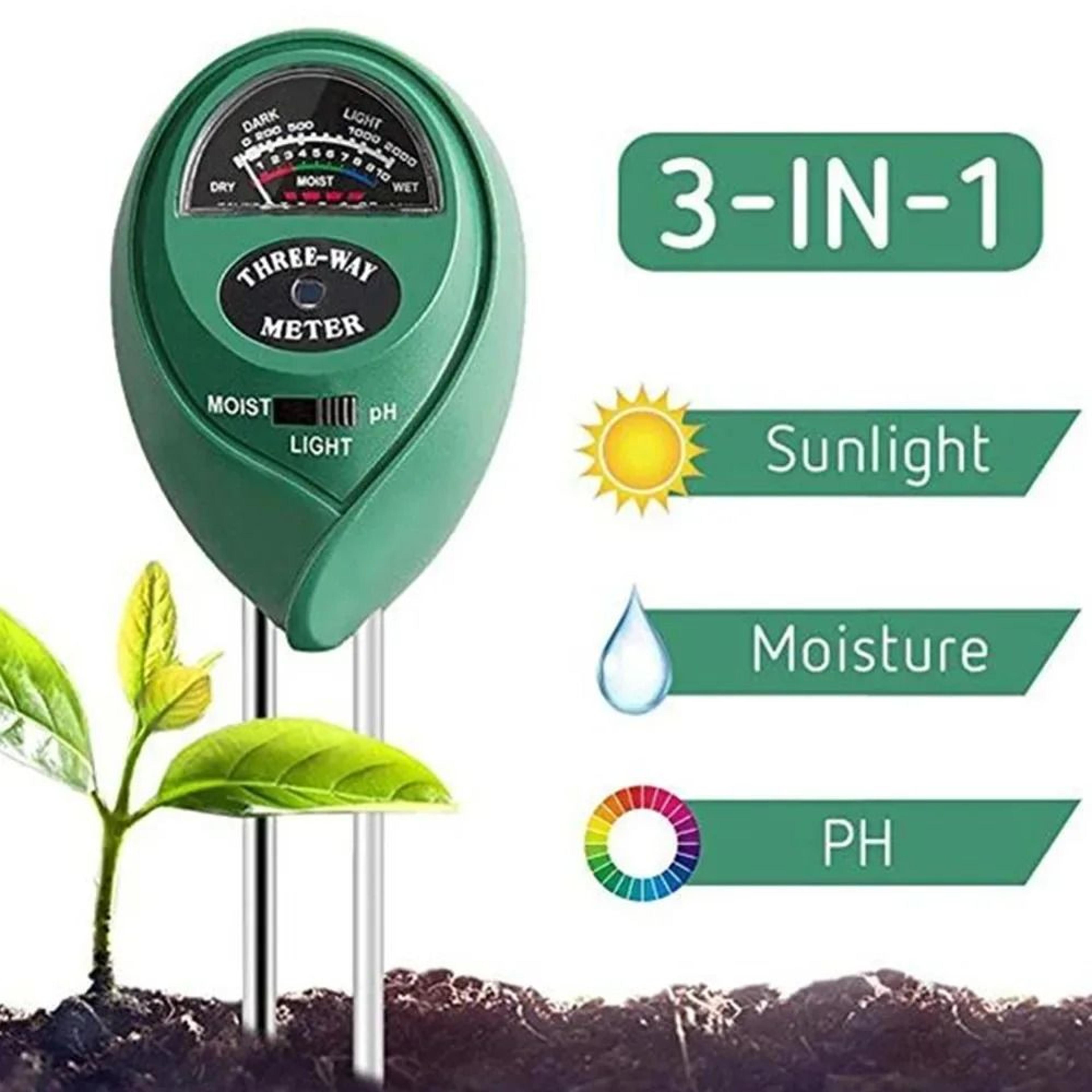 3 in 1 soil meter moisture light ph tester