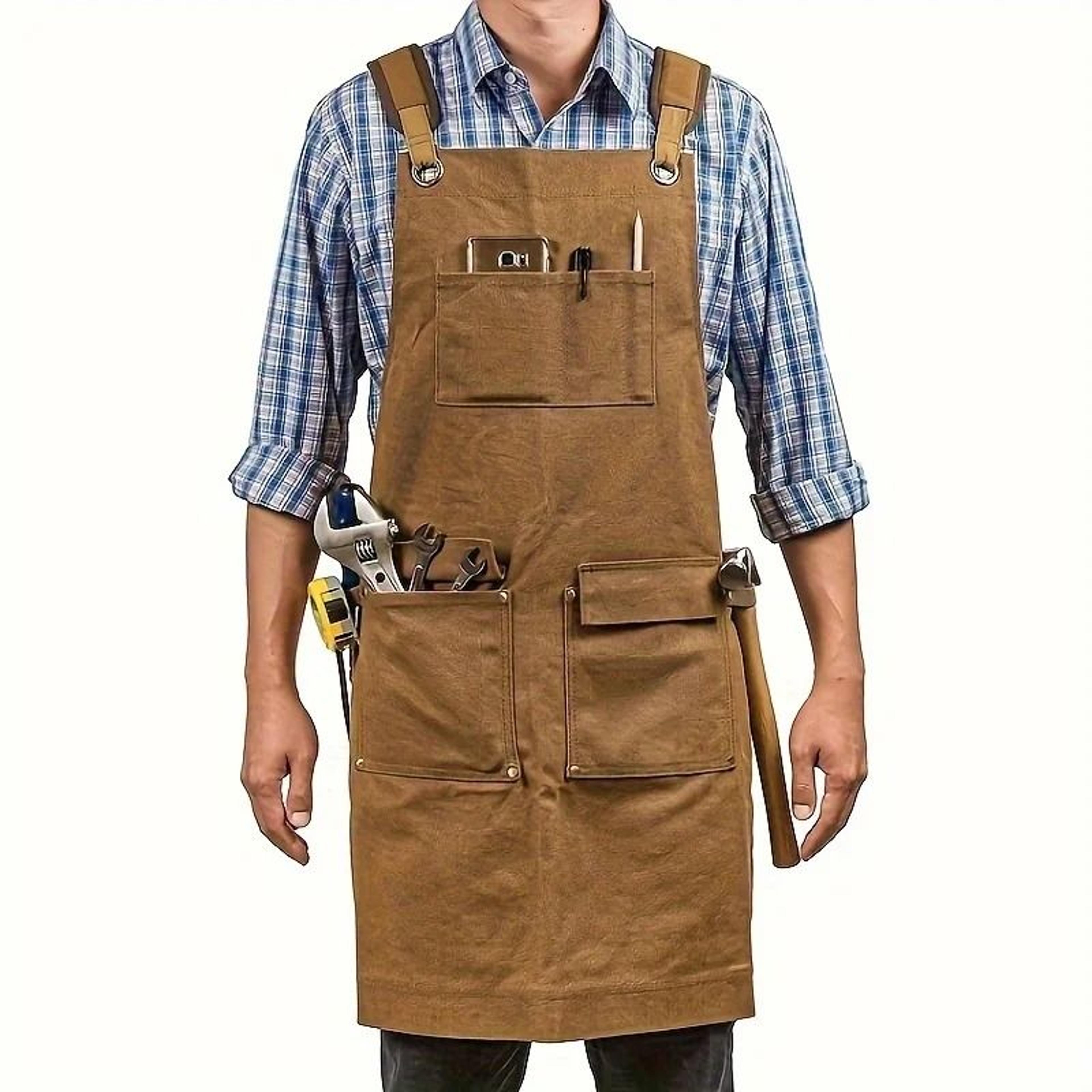 cotton canvas waterproof apron for kitchen cooking gardening and shop use