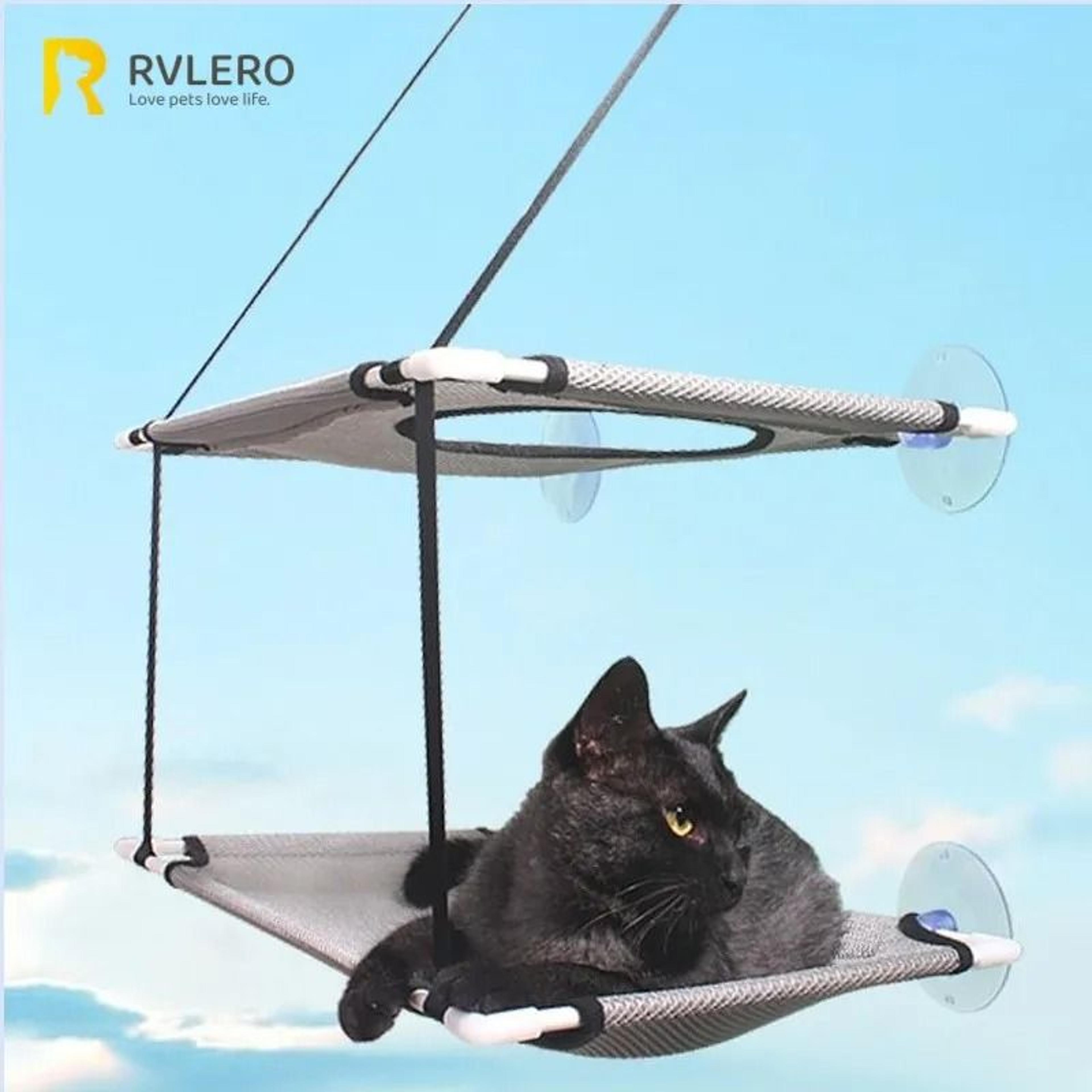 cat hammock window bed with double-decker tunnel – hanging sunny seat with strong suction cups