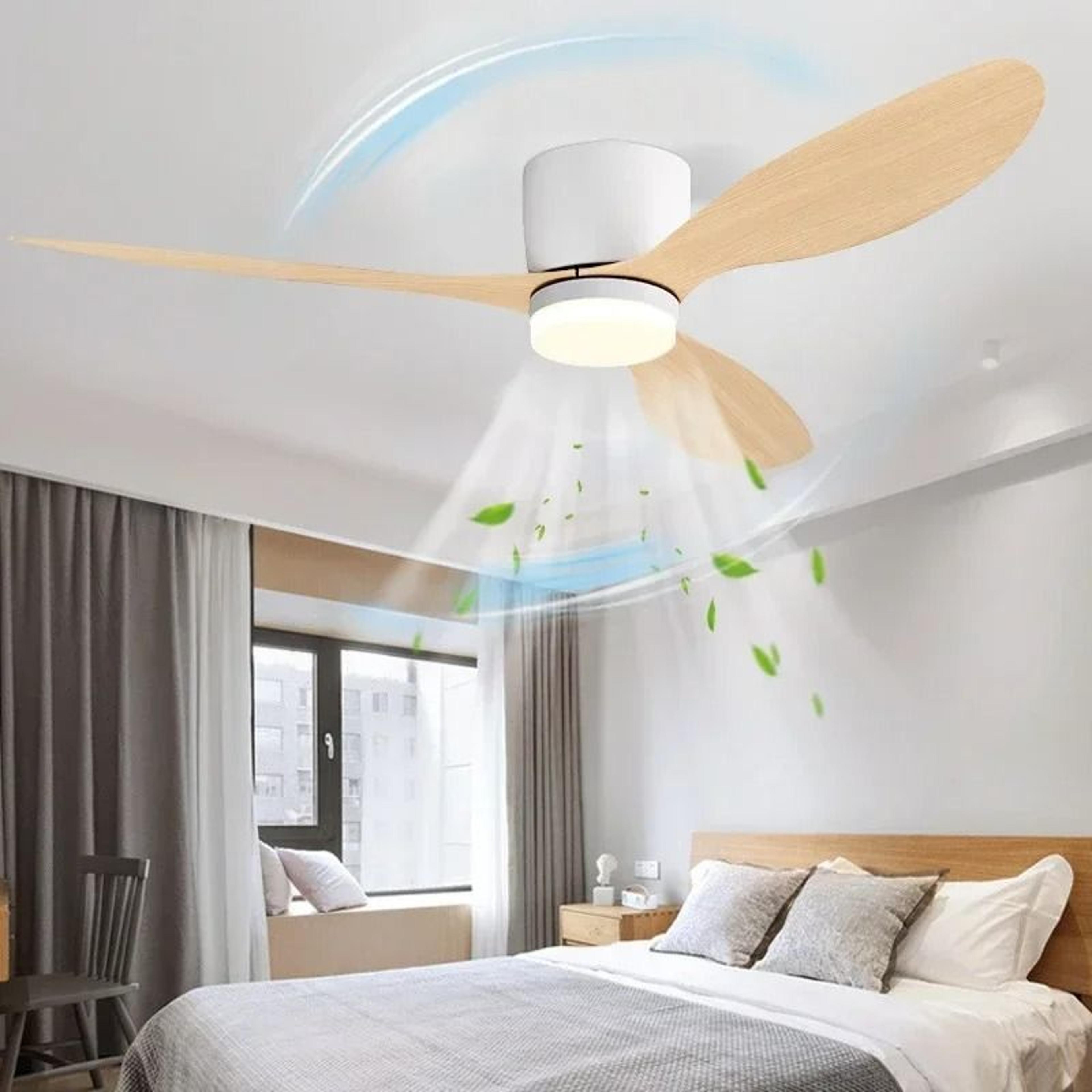 modern led ceiling fan light with remote control for bedrooms and living rooms