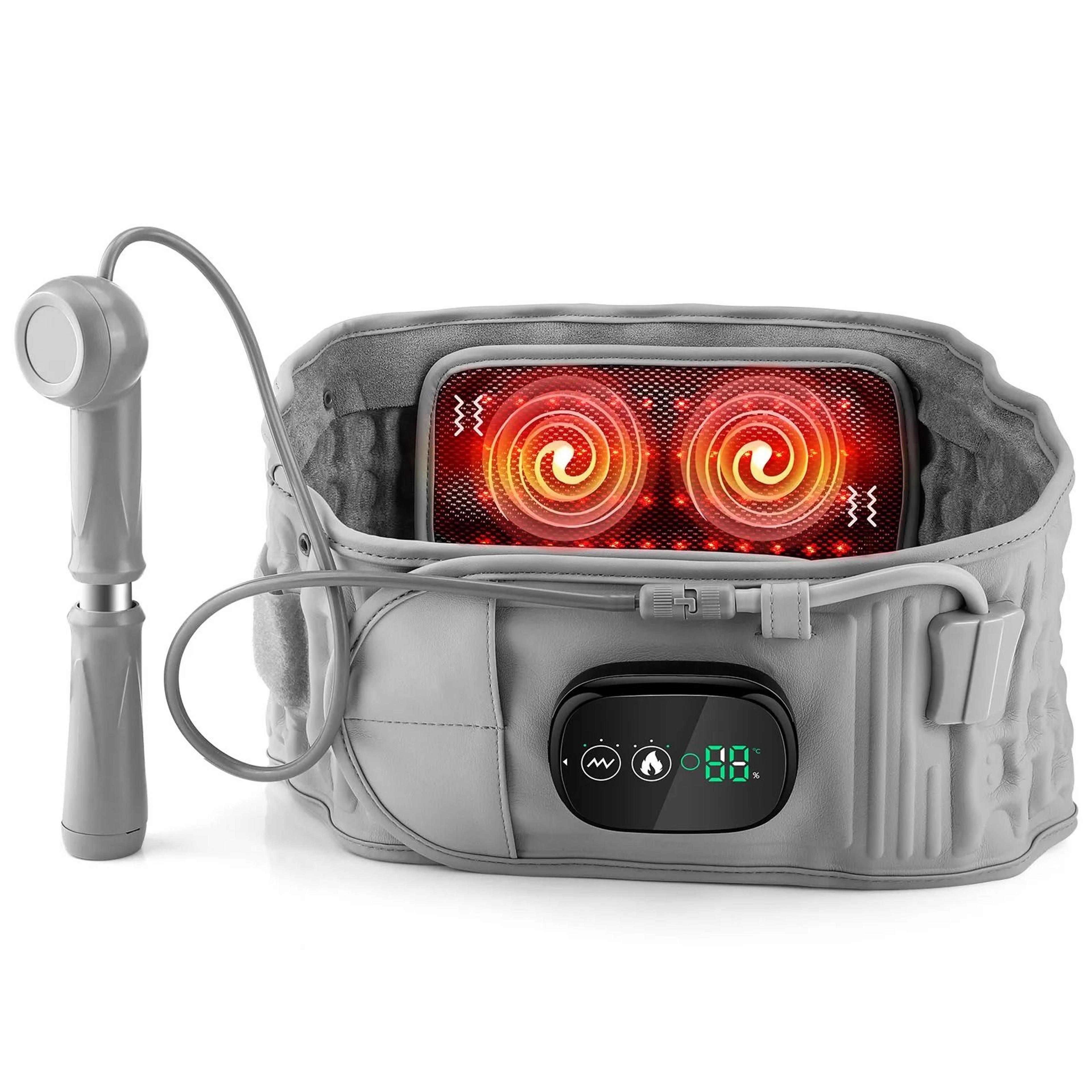 heating waist massager belt with vibration and inflatable heated pads