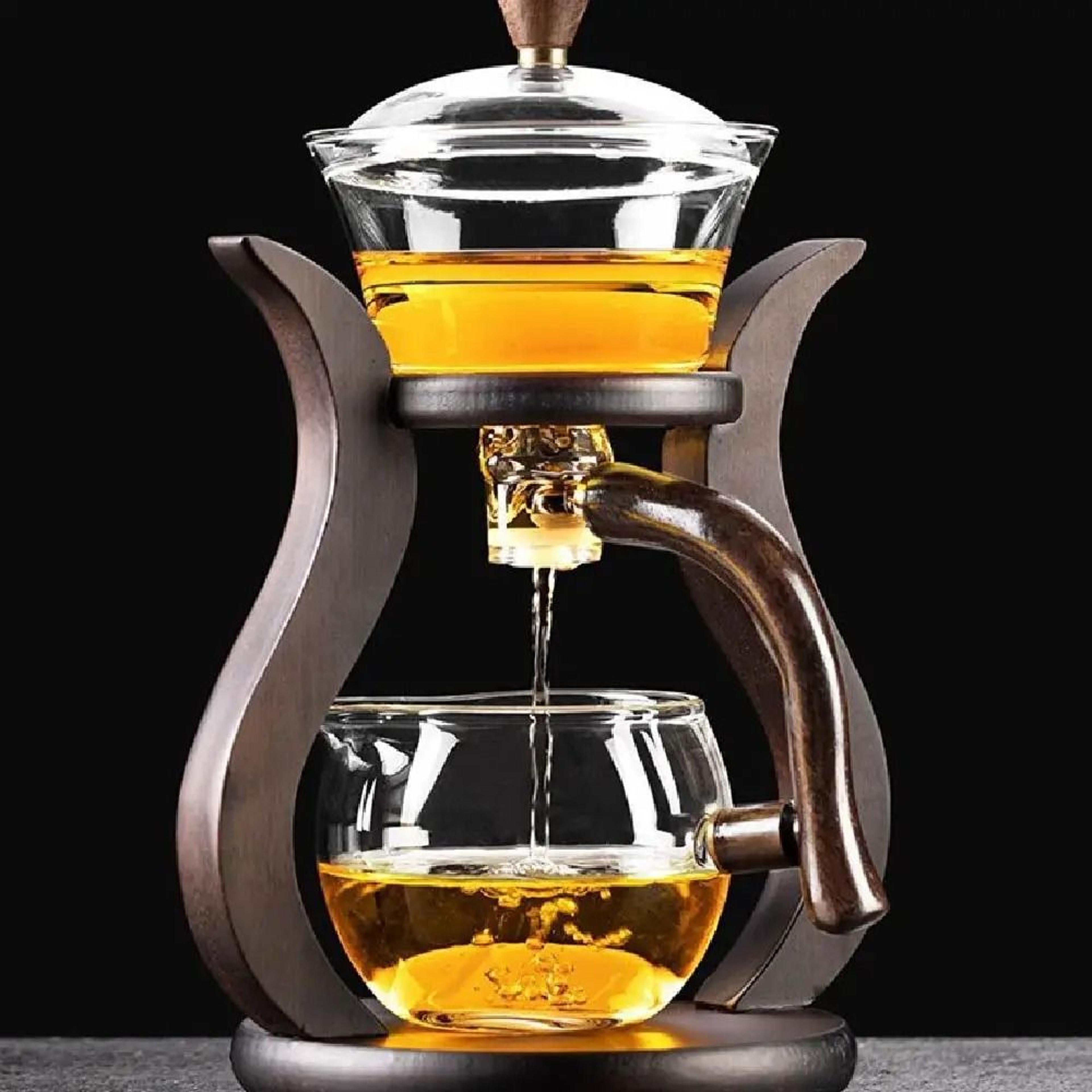 lazy kung fu drip teapot magnetic flow glass tea set heat resistant semi-automatic teaware gift