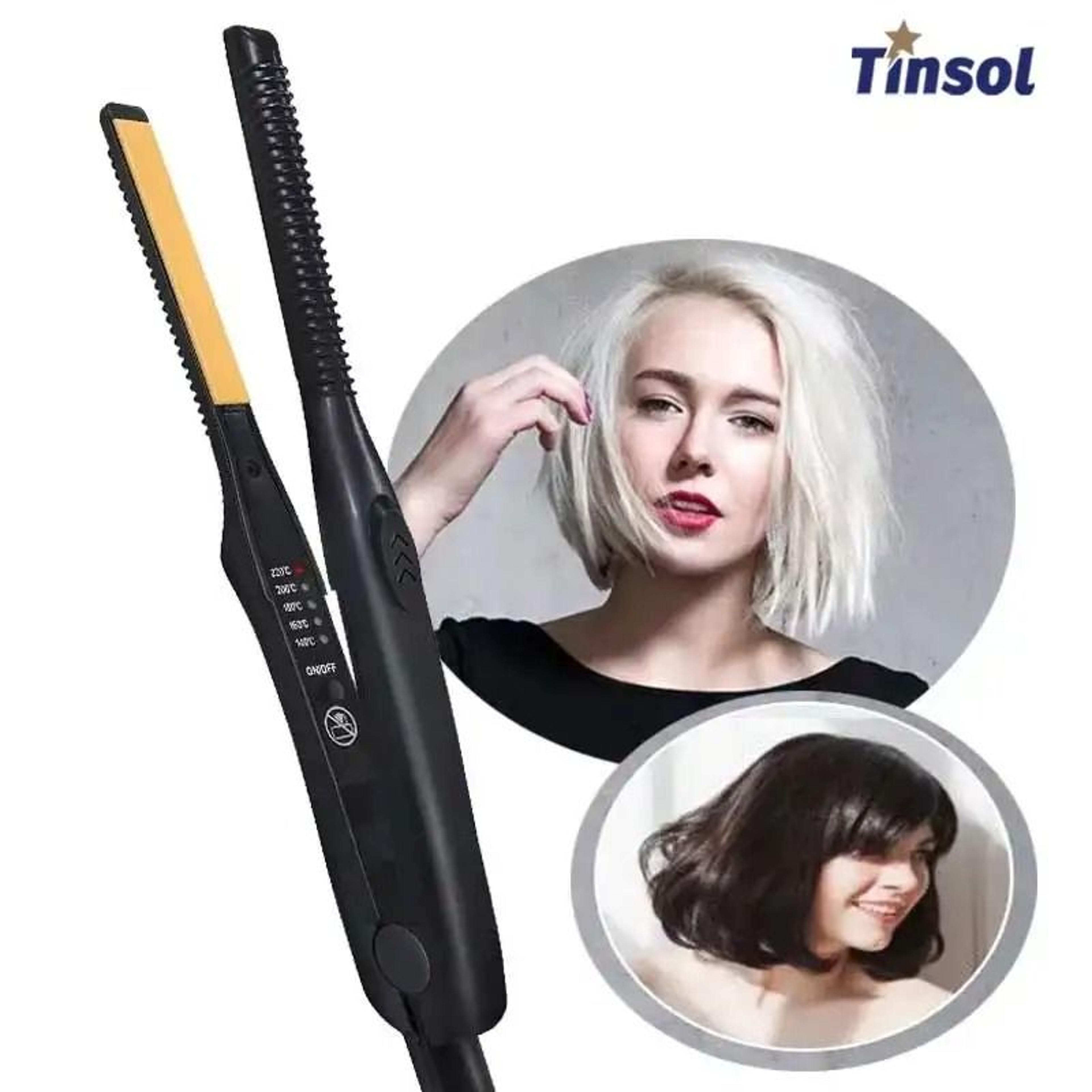 2 in 1 mini hair straightener and curling iron professional ceramic flat iron for short hair and beard