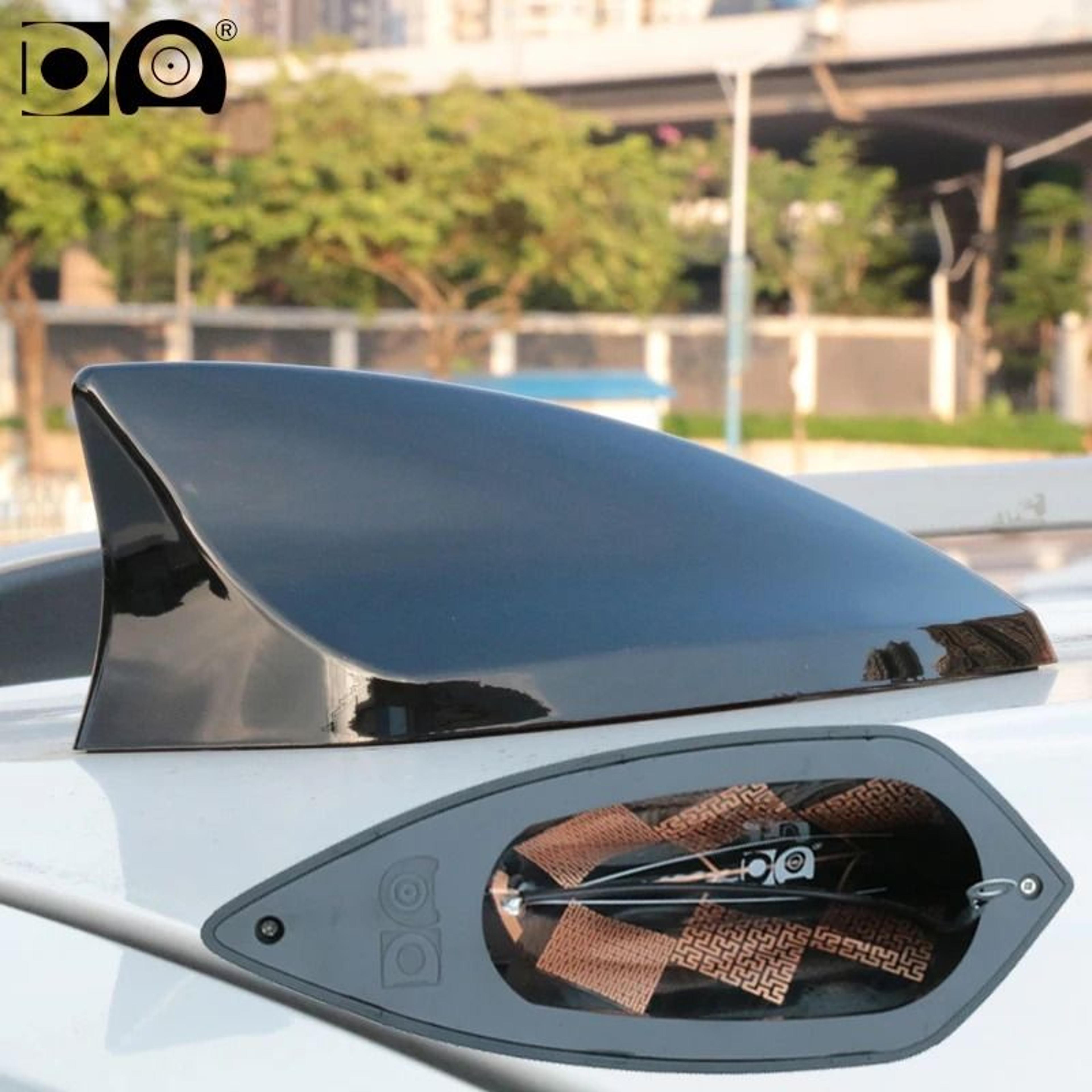 universal 5d shark fin car antenna – fm/am radio aerial with strong signal and glossy piano paint