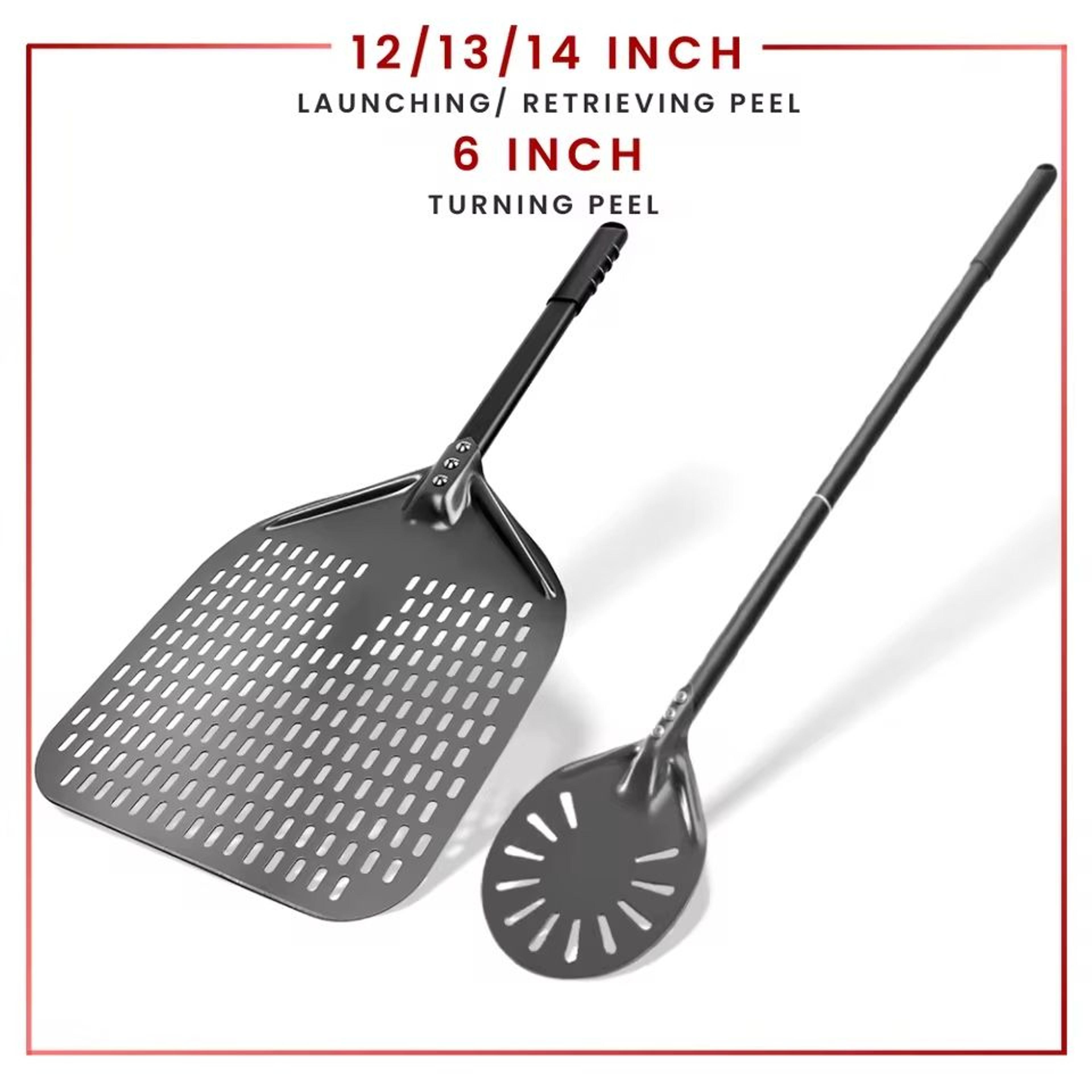 aluminum pizza peel bread paddle with wooden handle
