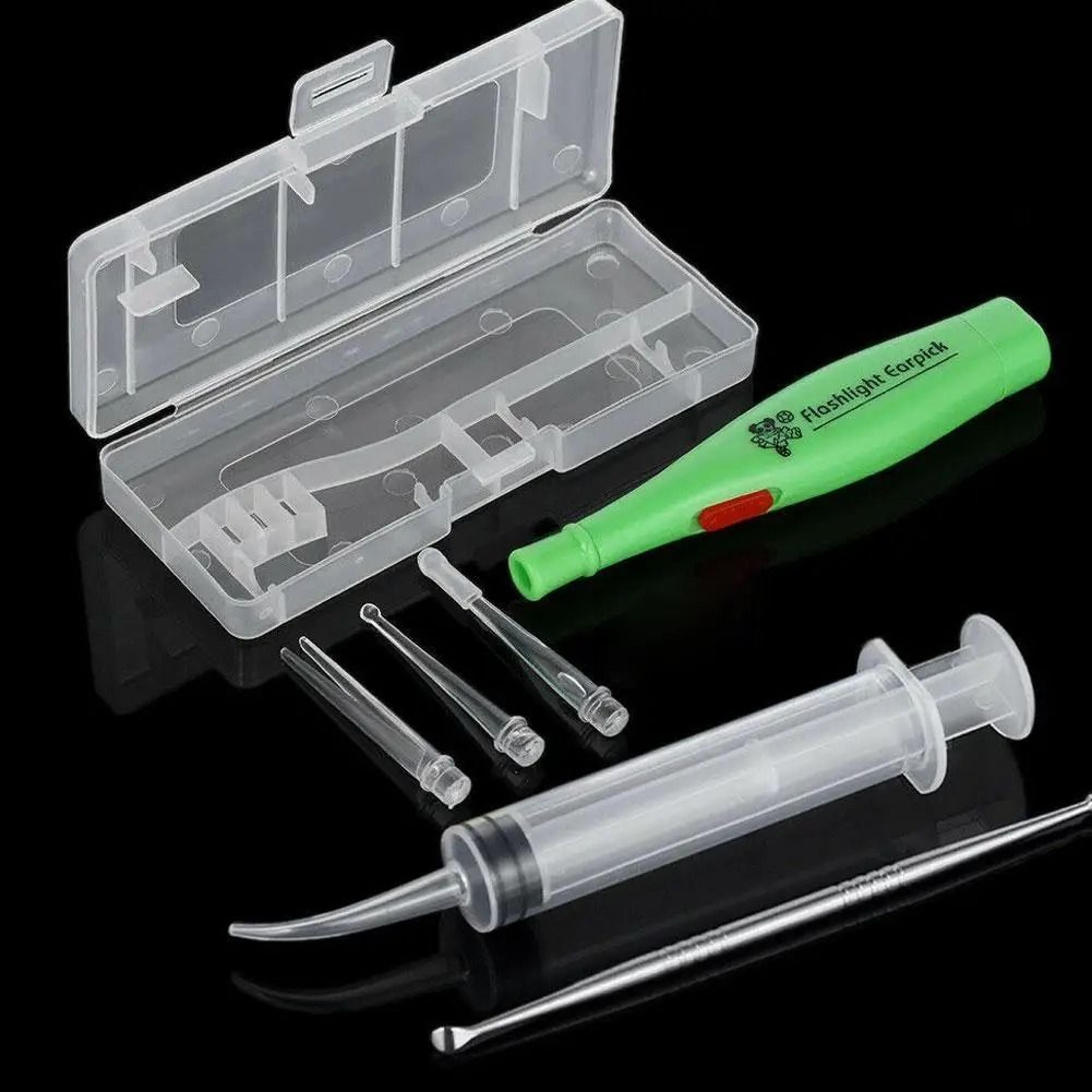 tonsil stone and earwax remover tool set with led light and irrigator