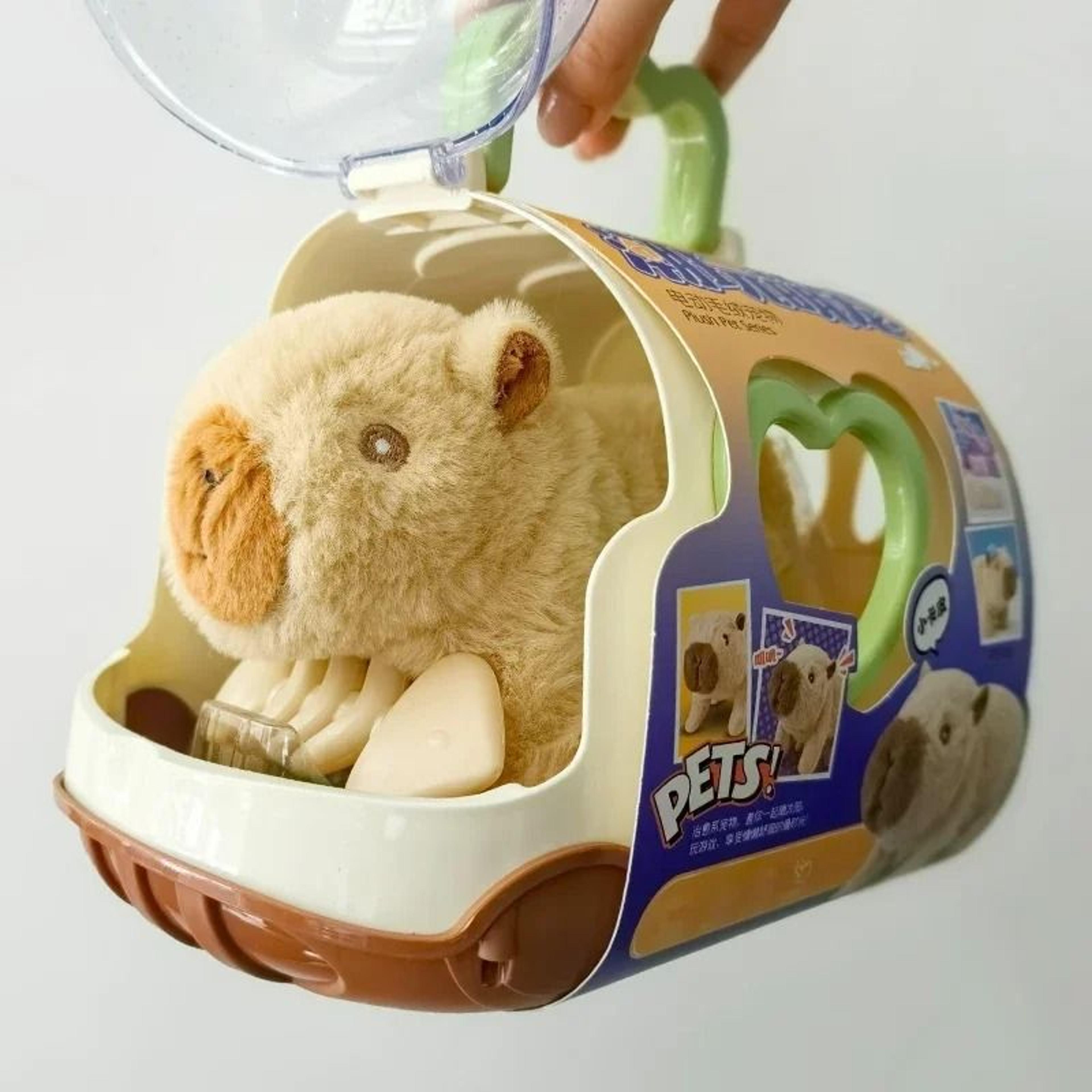 electric capybara walking plush toy with sound for kids