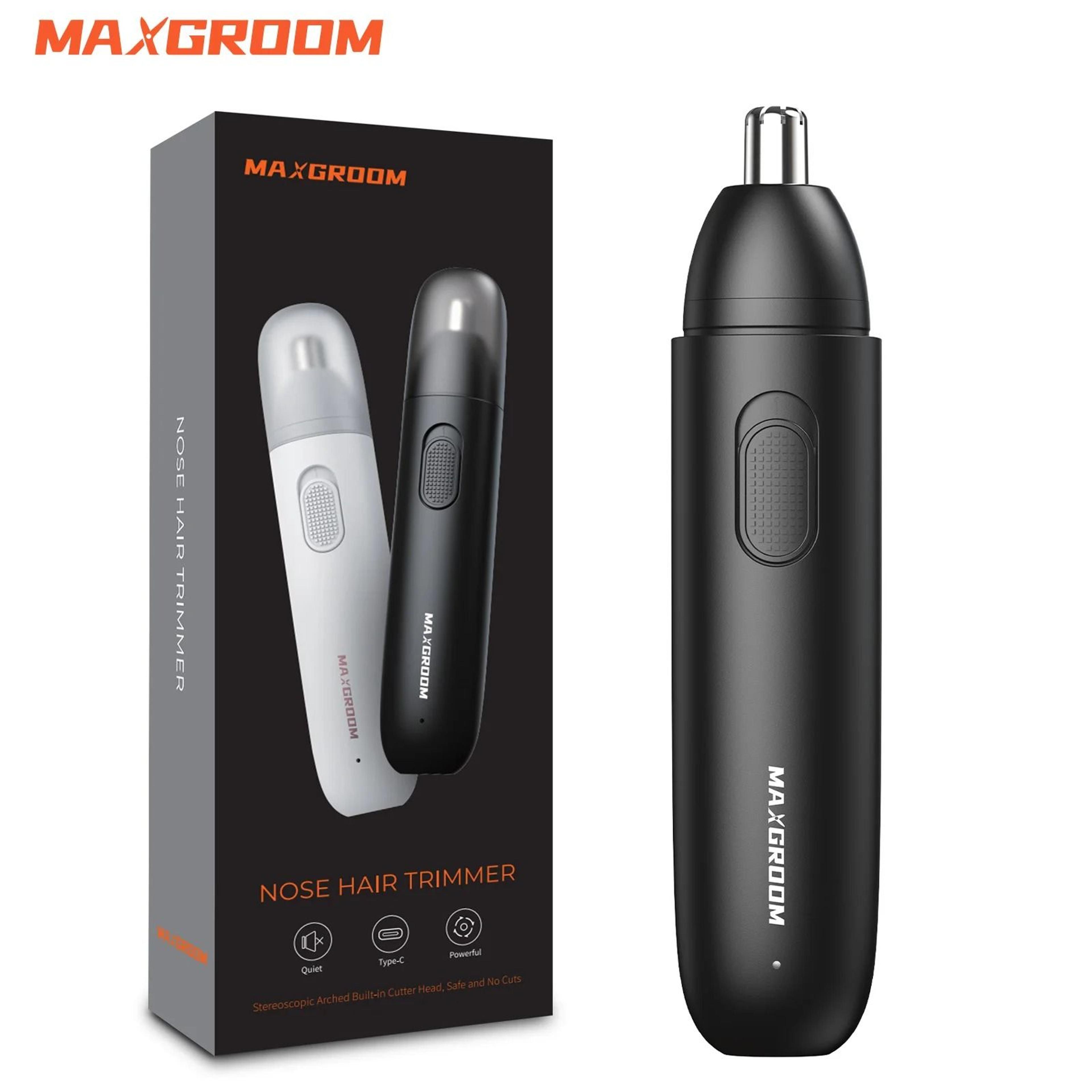 electric nose hair trimmer rechargeable 360 dual-blade grooming tool for men