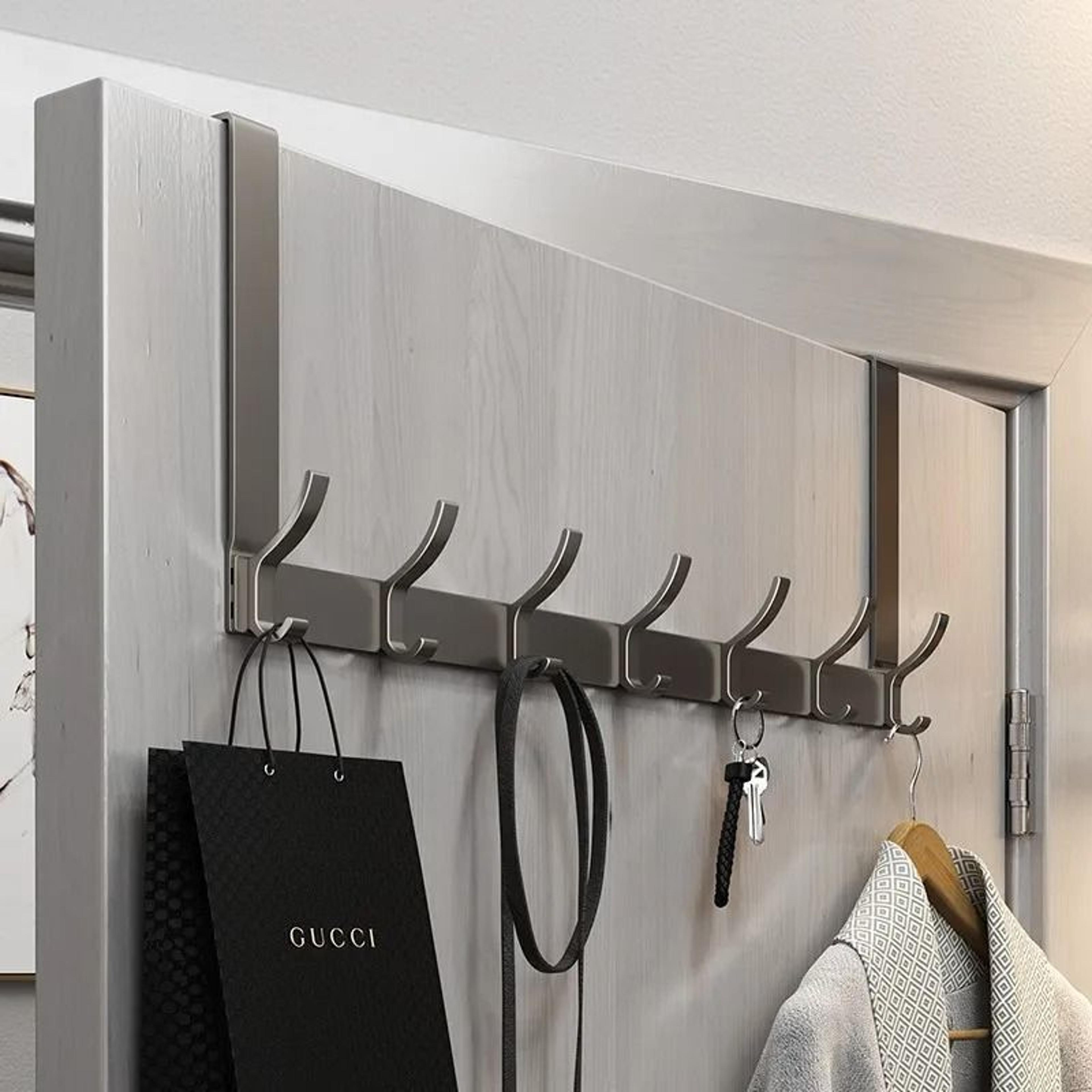 over the door organizer hook rack – space-saving clothes, coat, hat, and towel hanger for home and bathroom