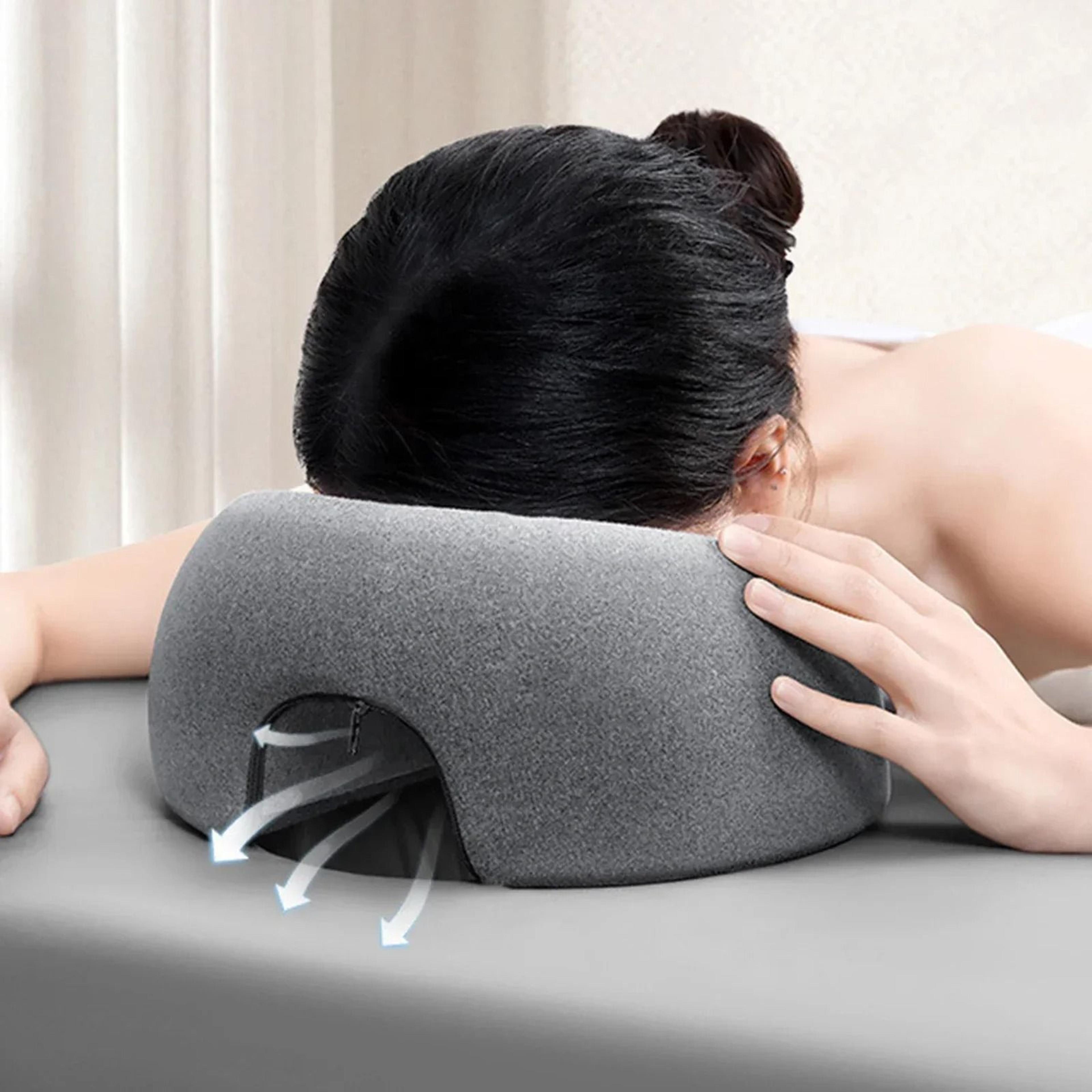 face down memory foam pillow for desk naps and massage comfort