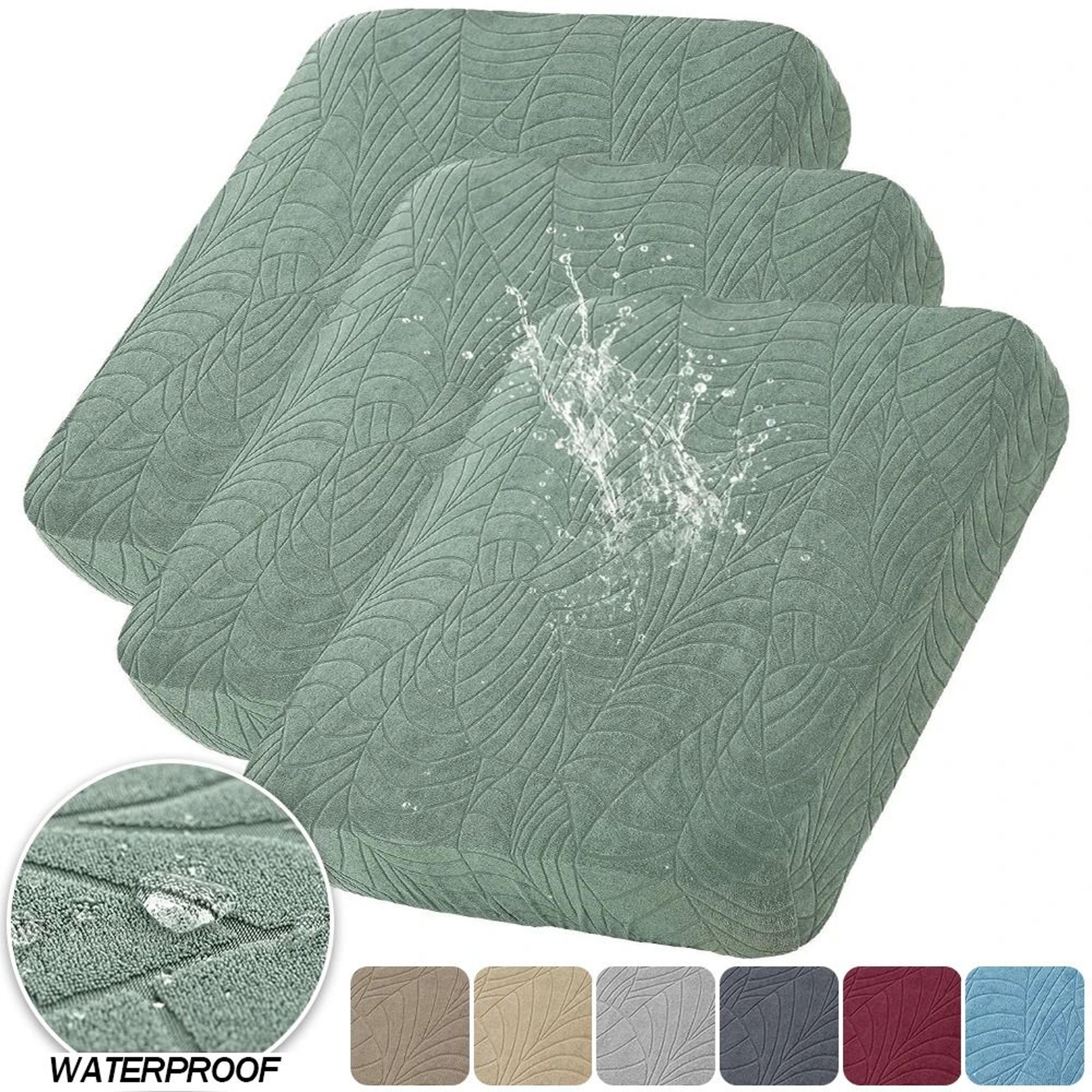 waterproof stretch sofa cushion cover with removable jacquard fabric protector