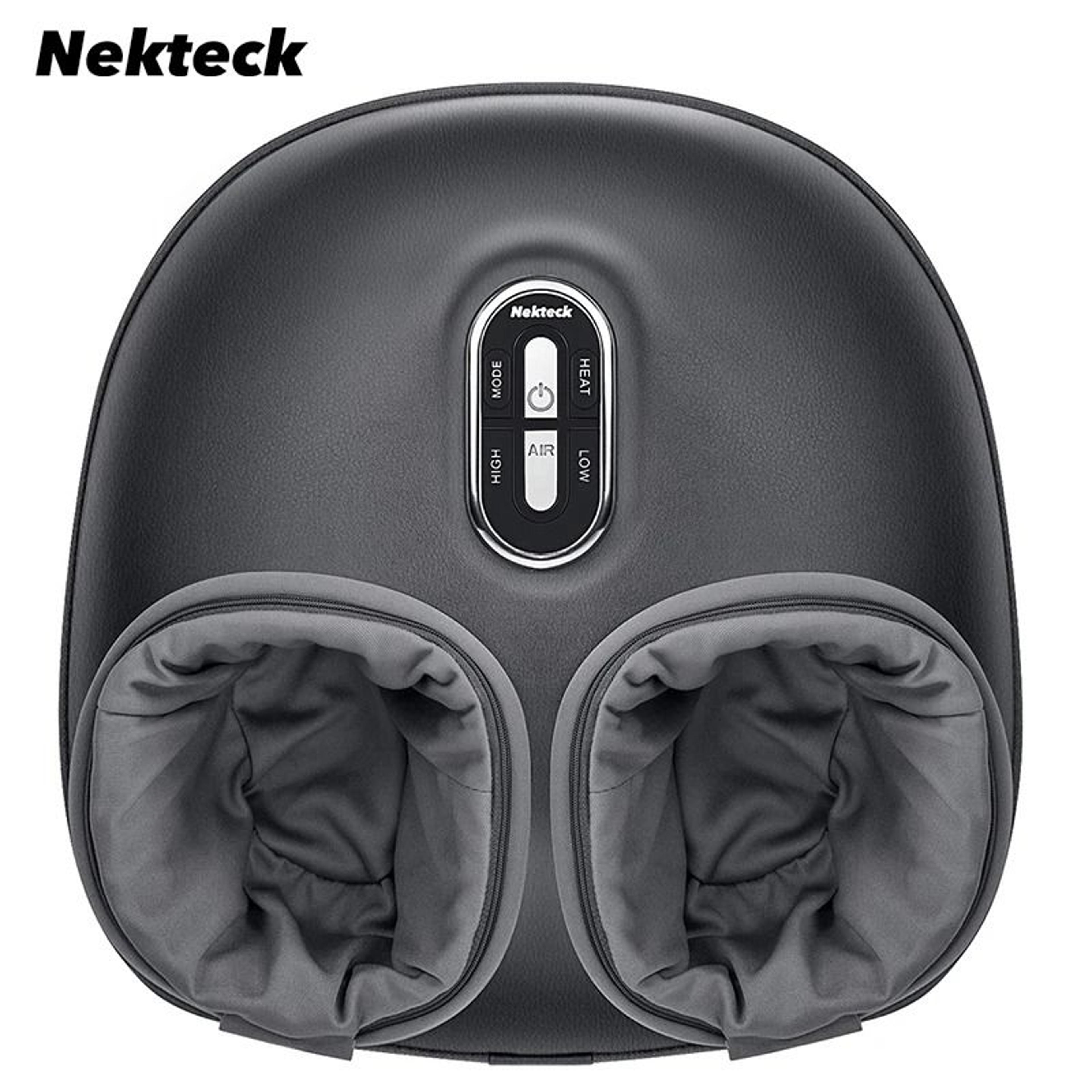 foot massager with heat, air compression, and shiatsu kneading rollers