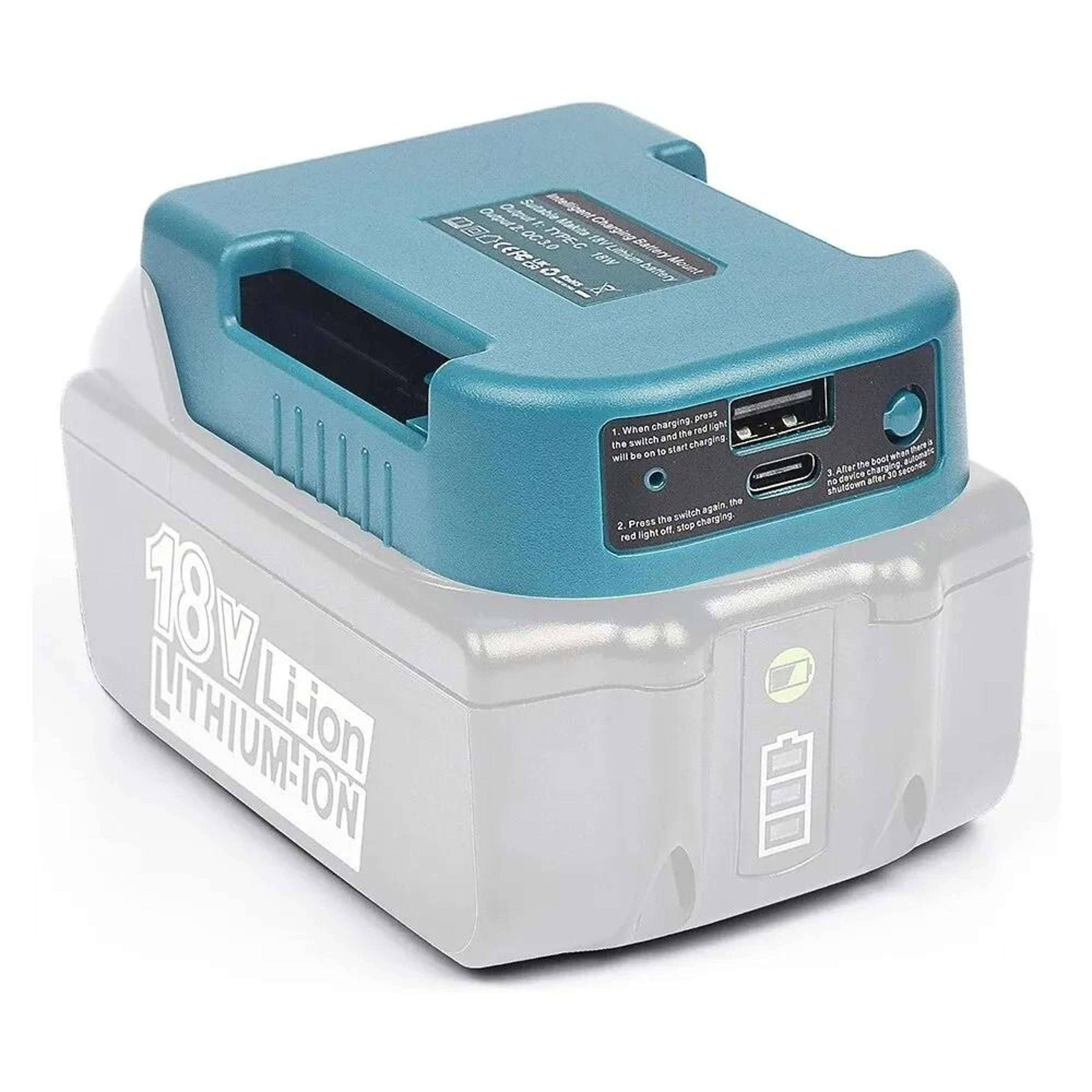 battery holder adapter with usb and type c ports for makita 18v batteries