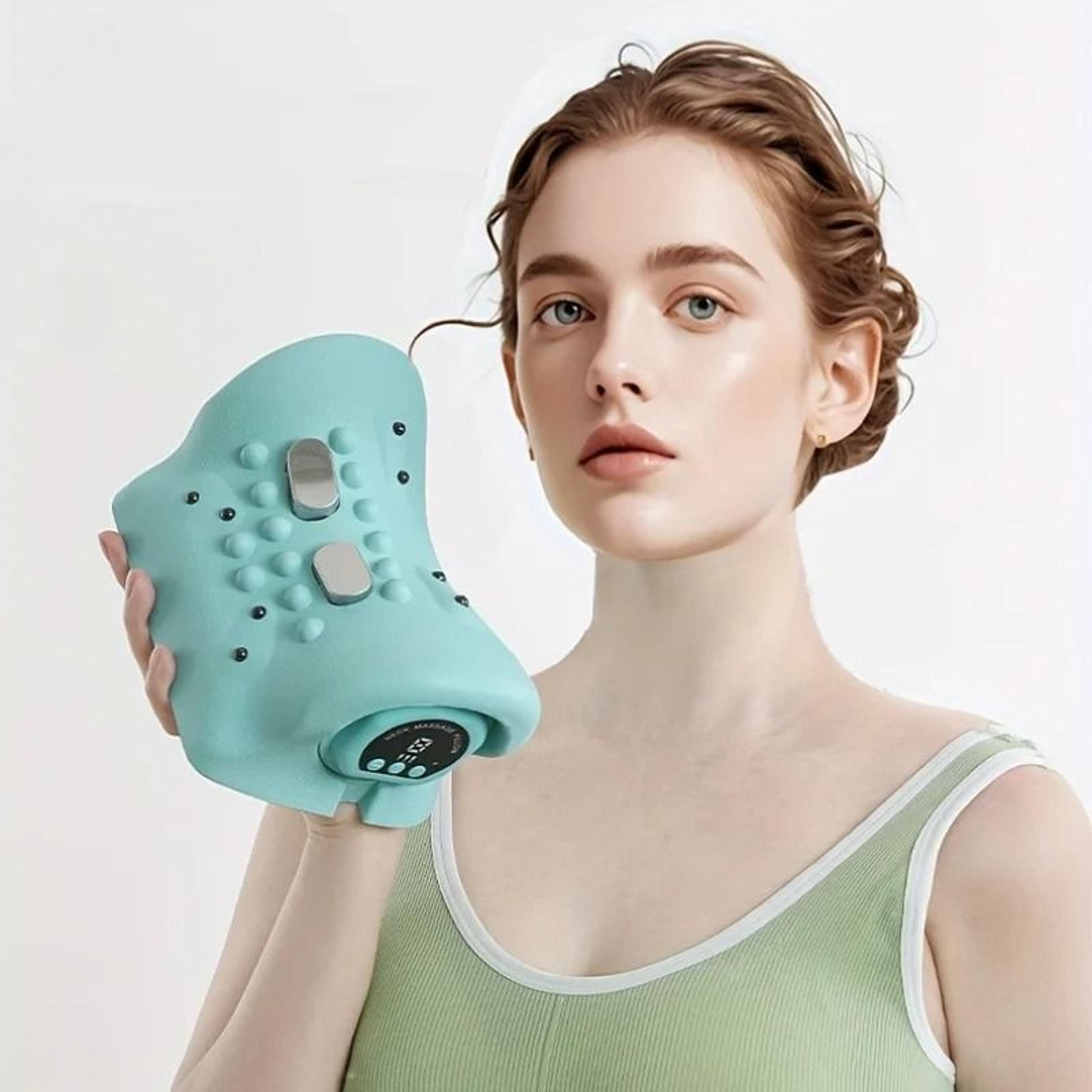 multi-functional electric neck massage pillow – hot compress, pulse therapy and vibration relief for neck and shoulder p