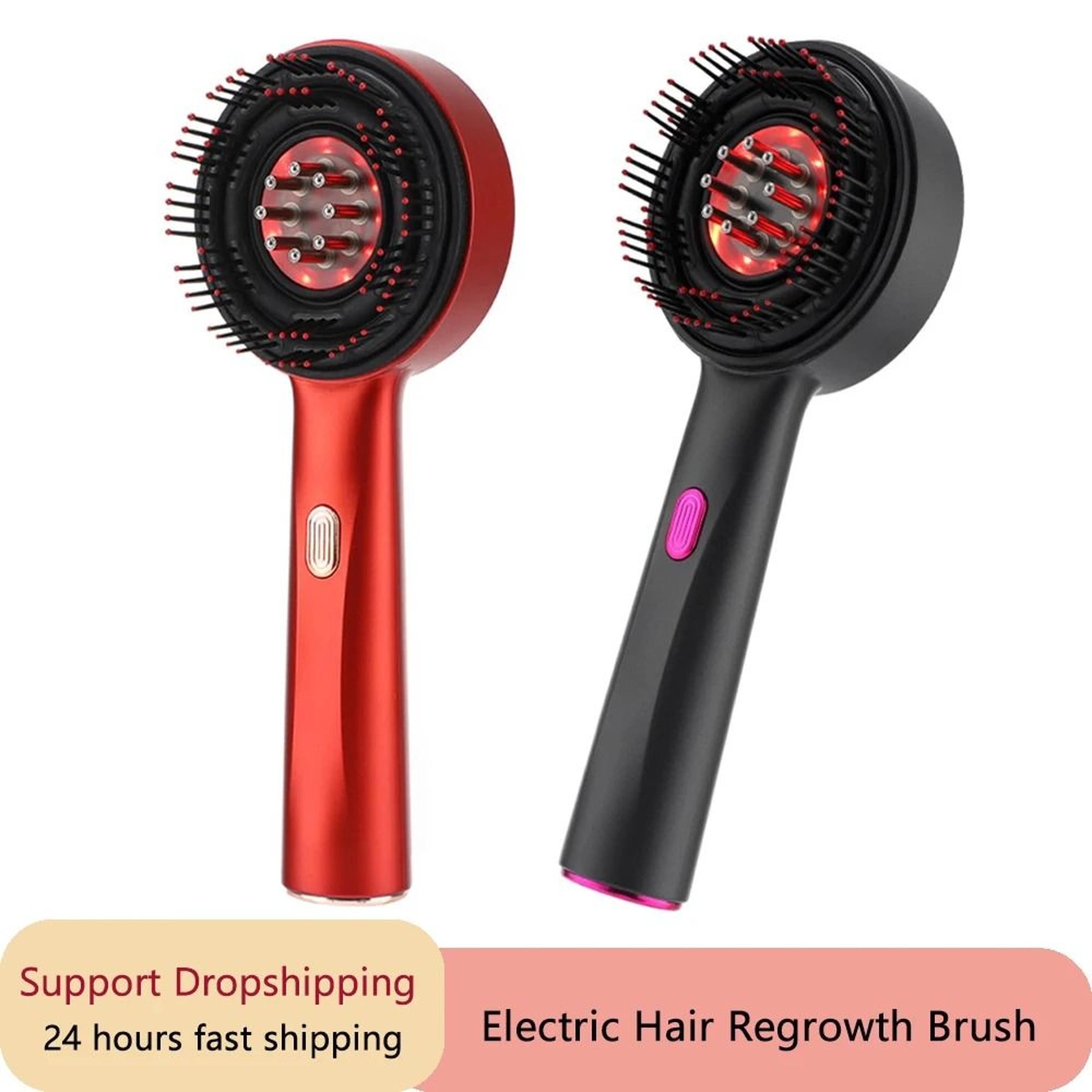 electric vibration scalp massage comb with red light therapy and hair growth applicator