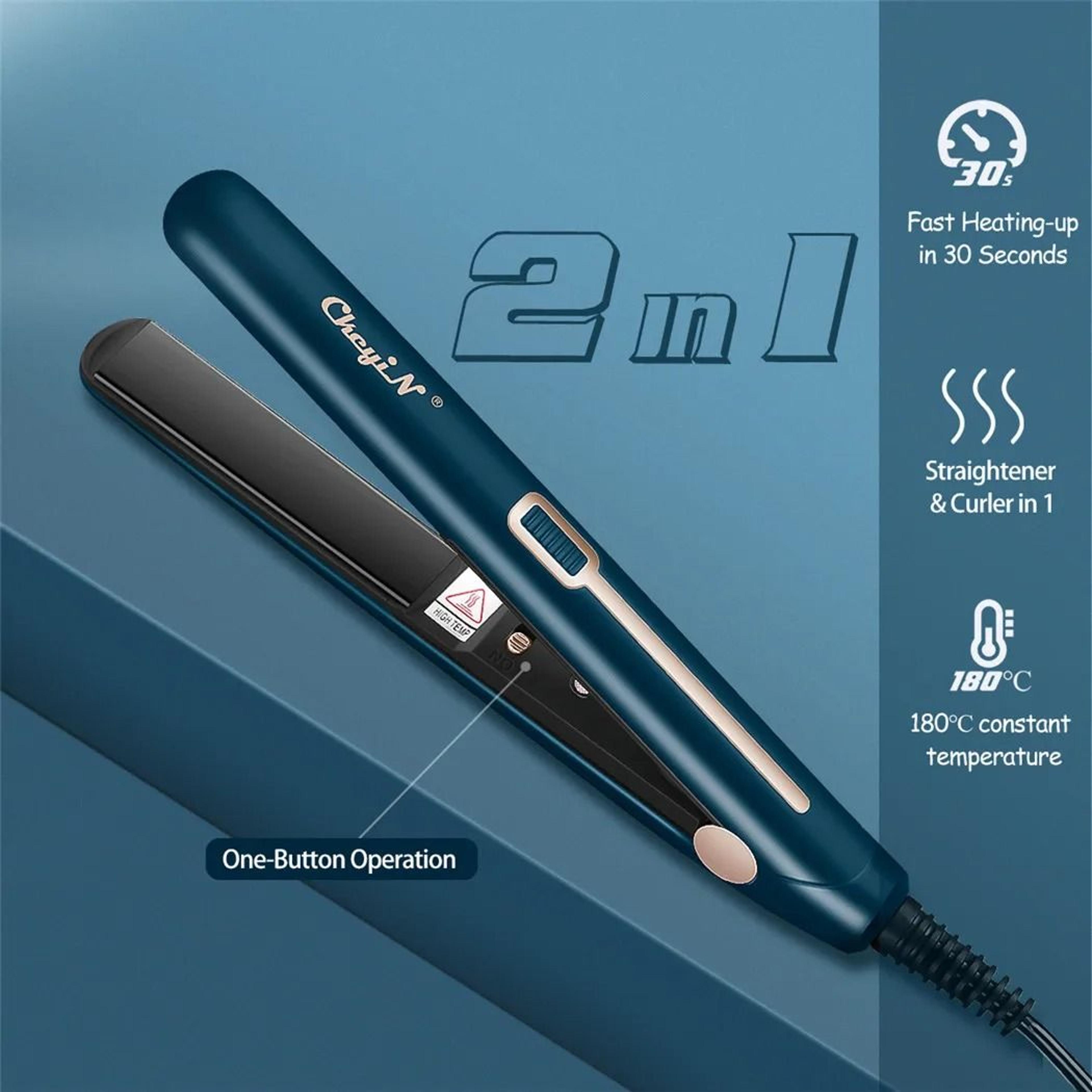 mini 2-in-1 hair straightener and curler