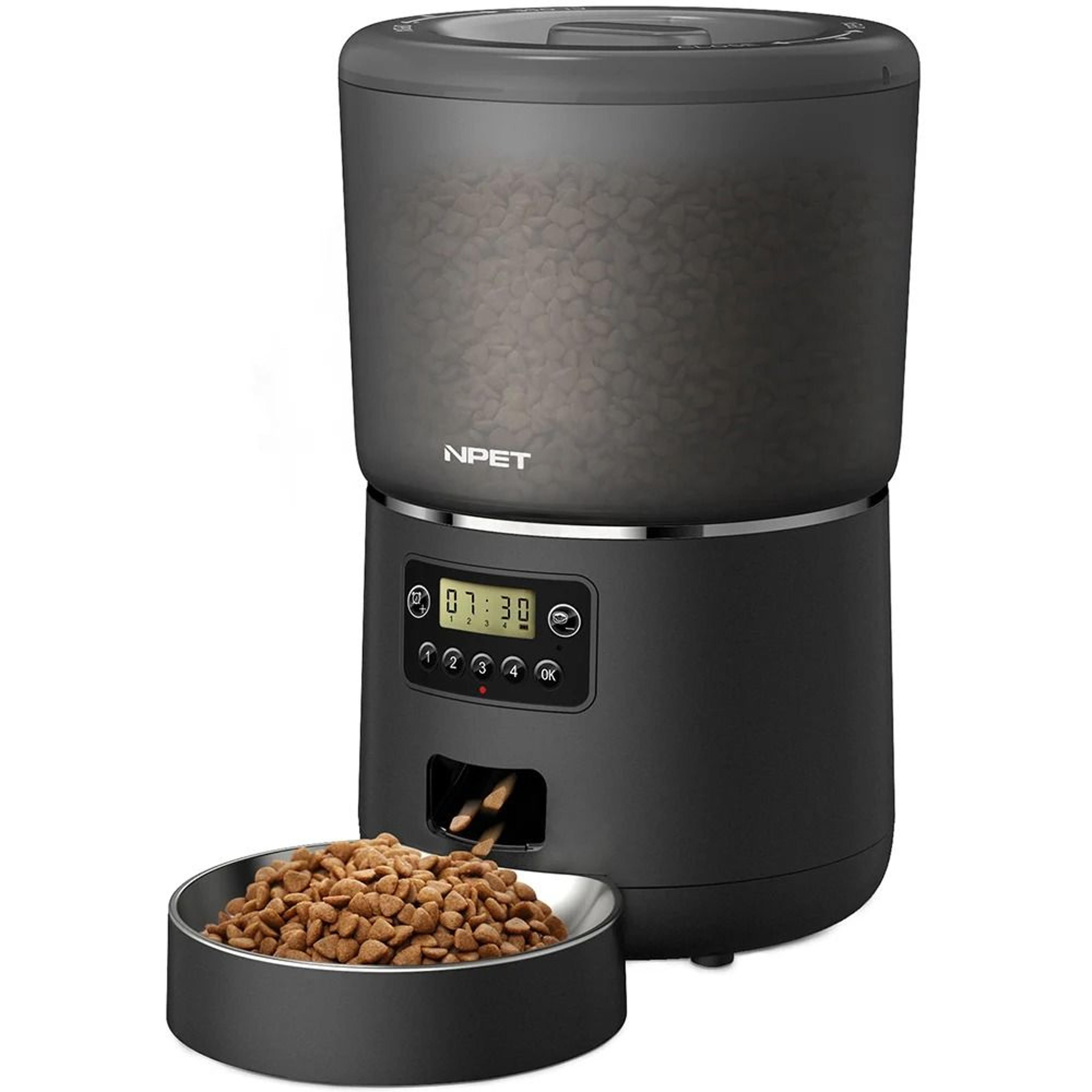 automatic smart pet feeder 4l with stainless steel bowl and custom portion control