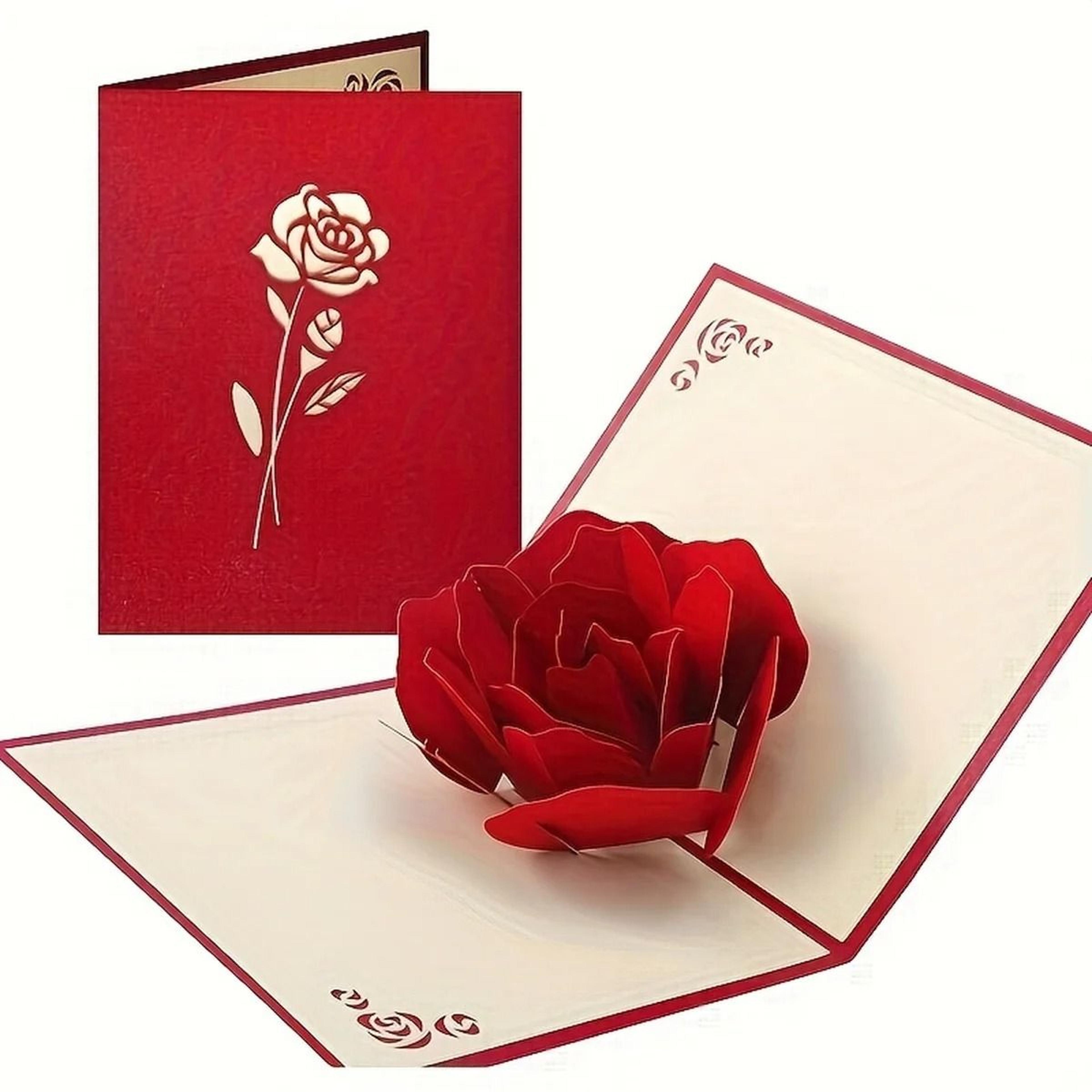 3d pop up happy birthday rose card for women, anniversaries, and special occasions