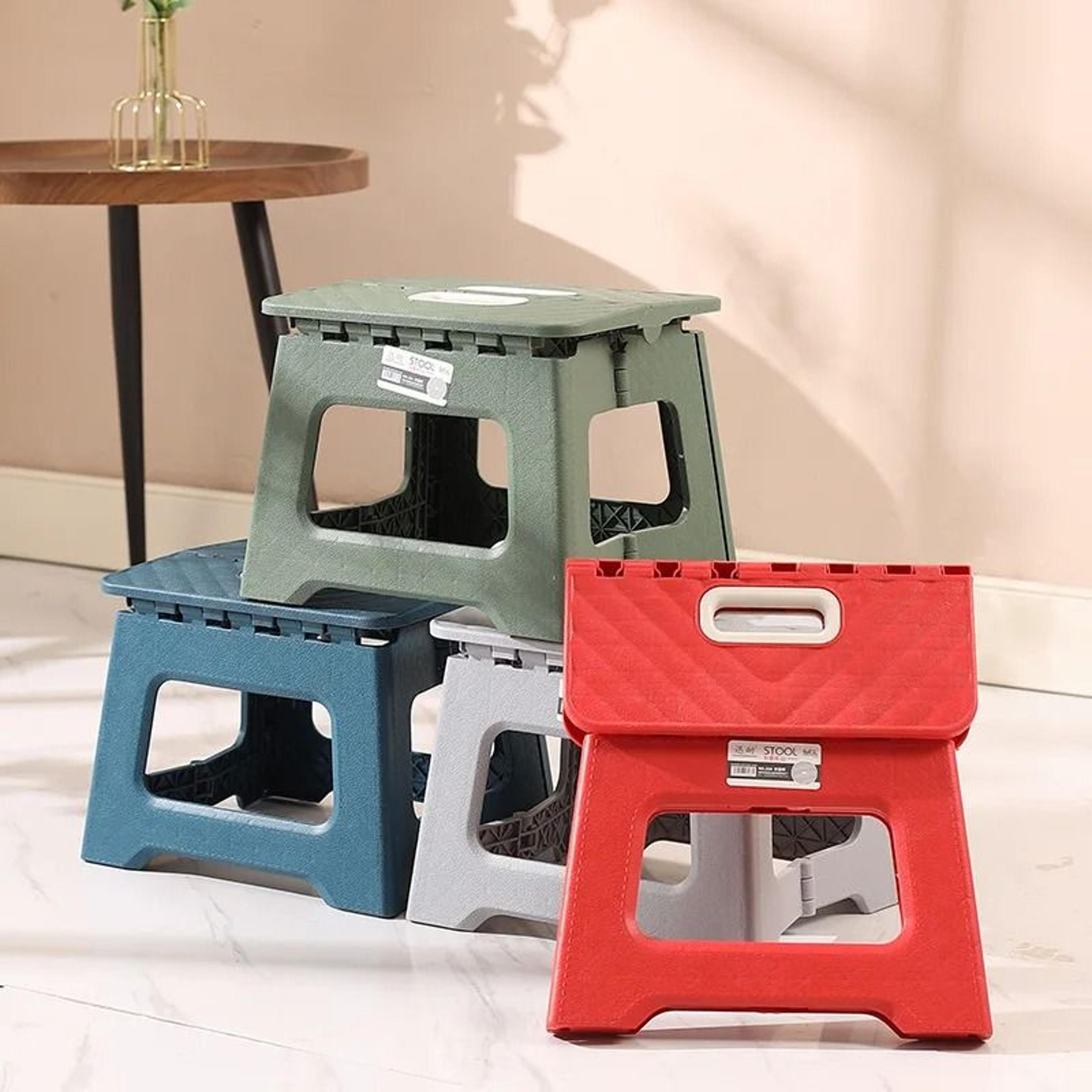 lightweight folding step stool portable non slip plastic footstool for home and kitchen