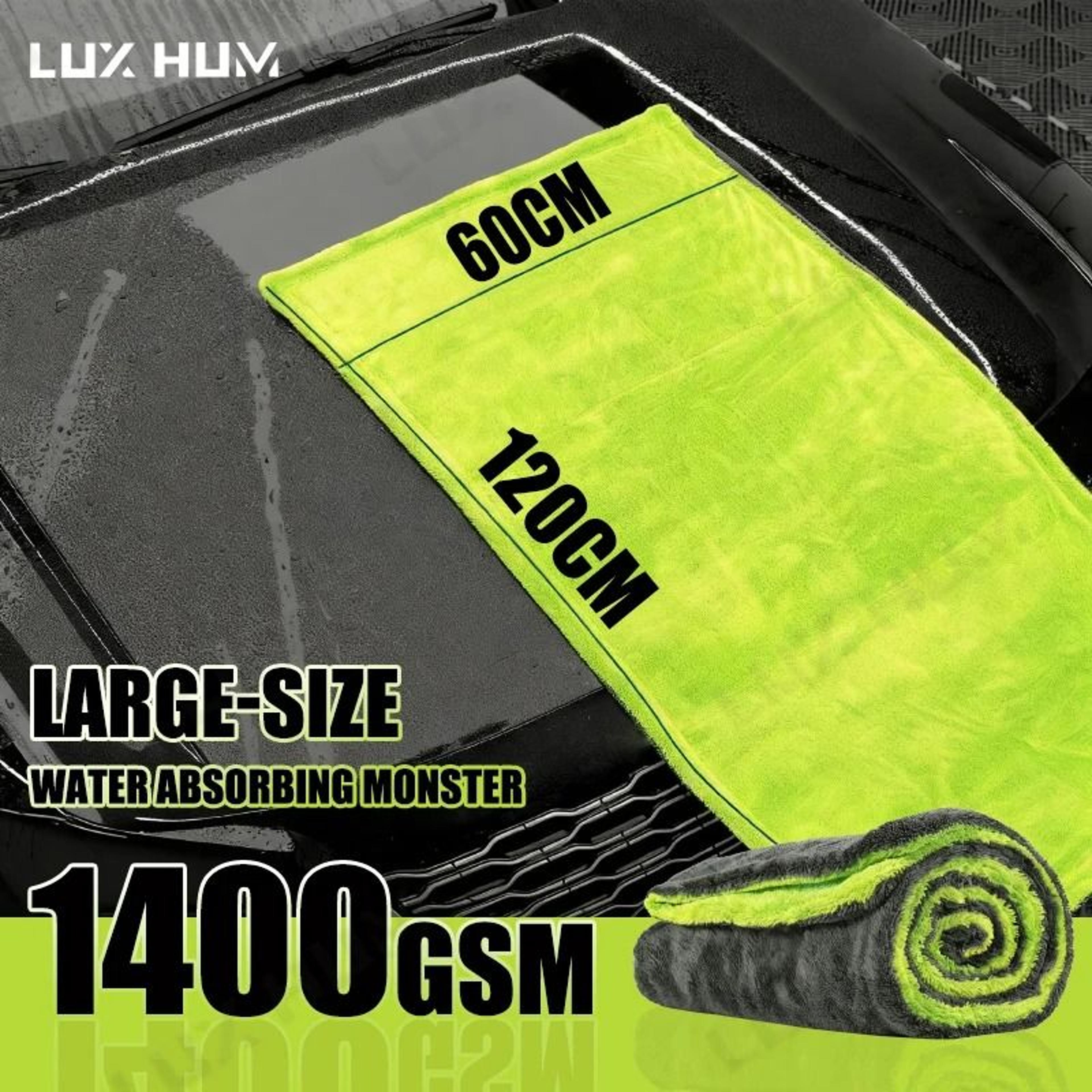 heavy duty car drying towel 1400gsm super absorbent double-sided microfiber cleaning cloth scratch-free
