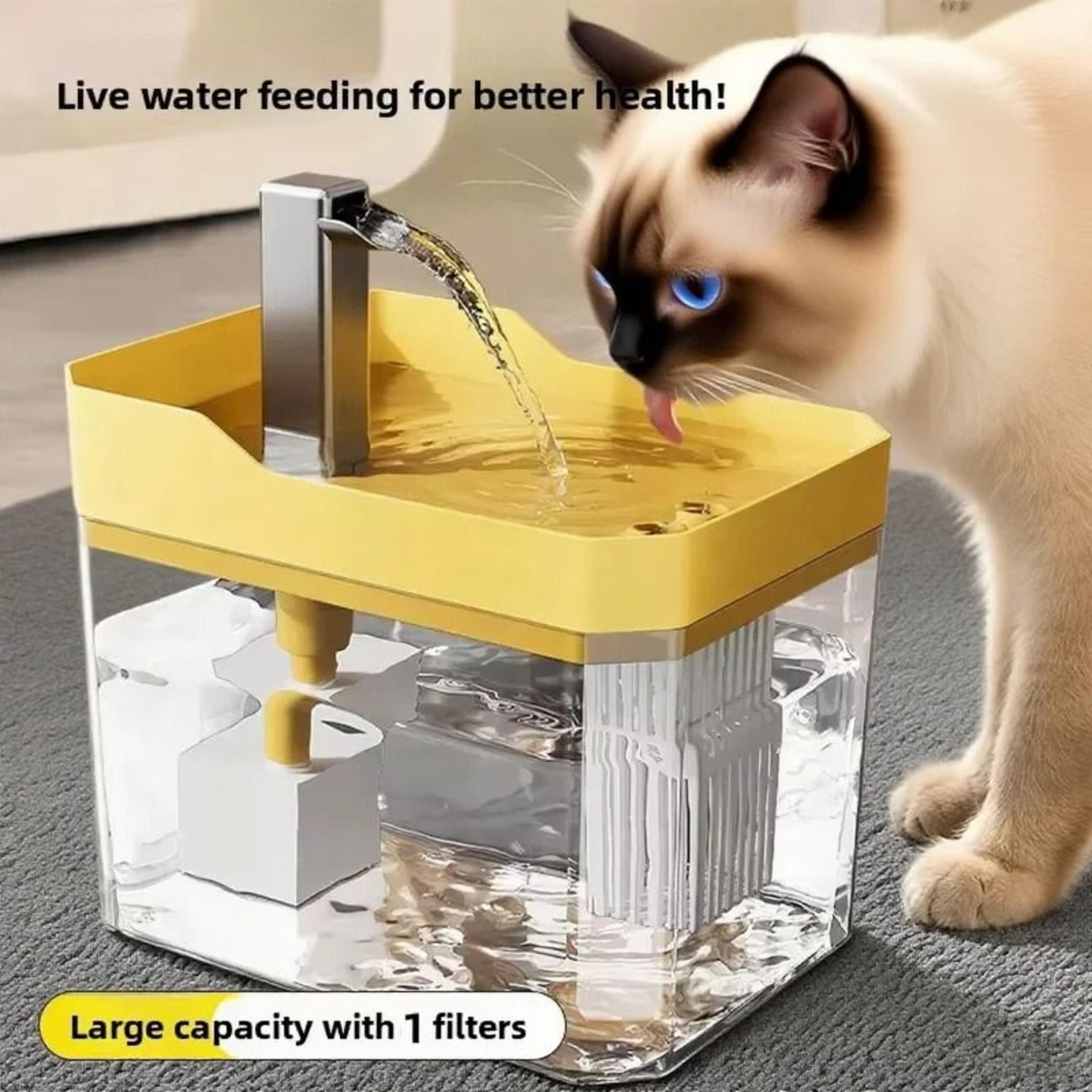 automatic cat water fountain with circulating filter and usb quiet pump