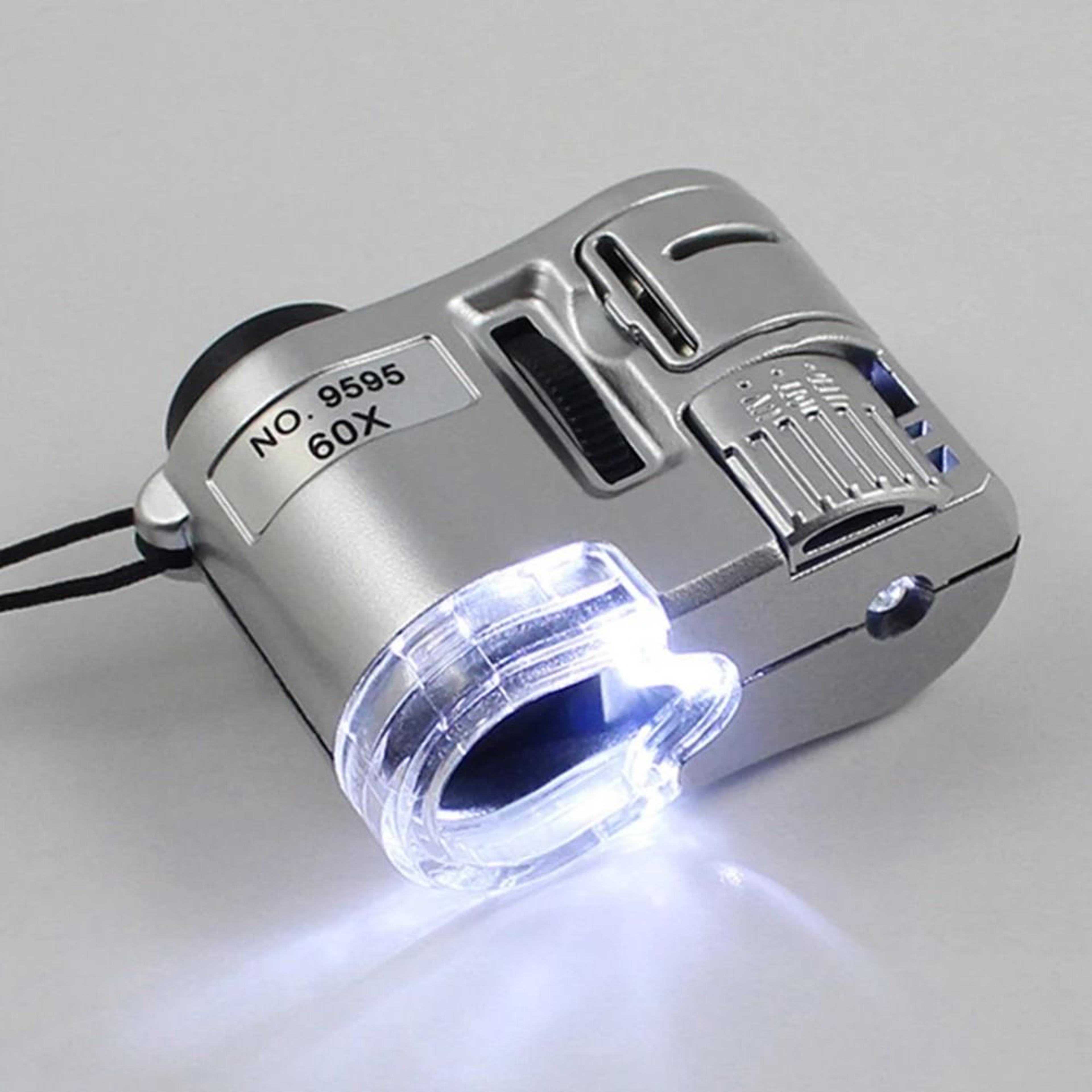 portable 60x handheld magnifying glass with led and uv light