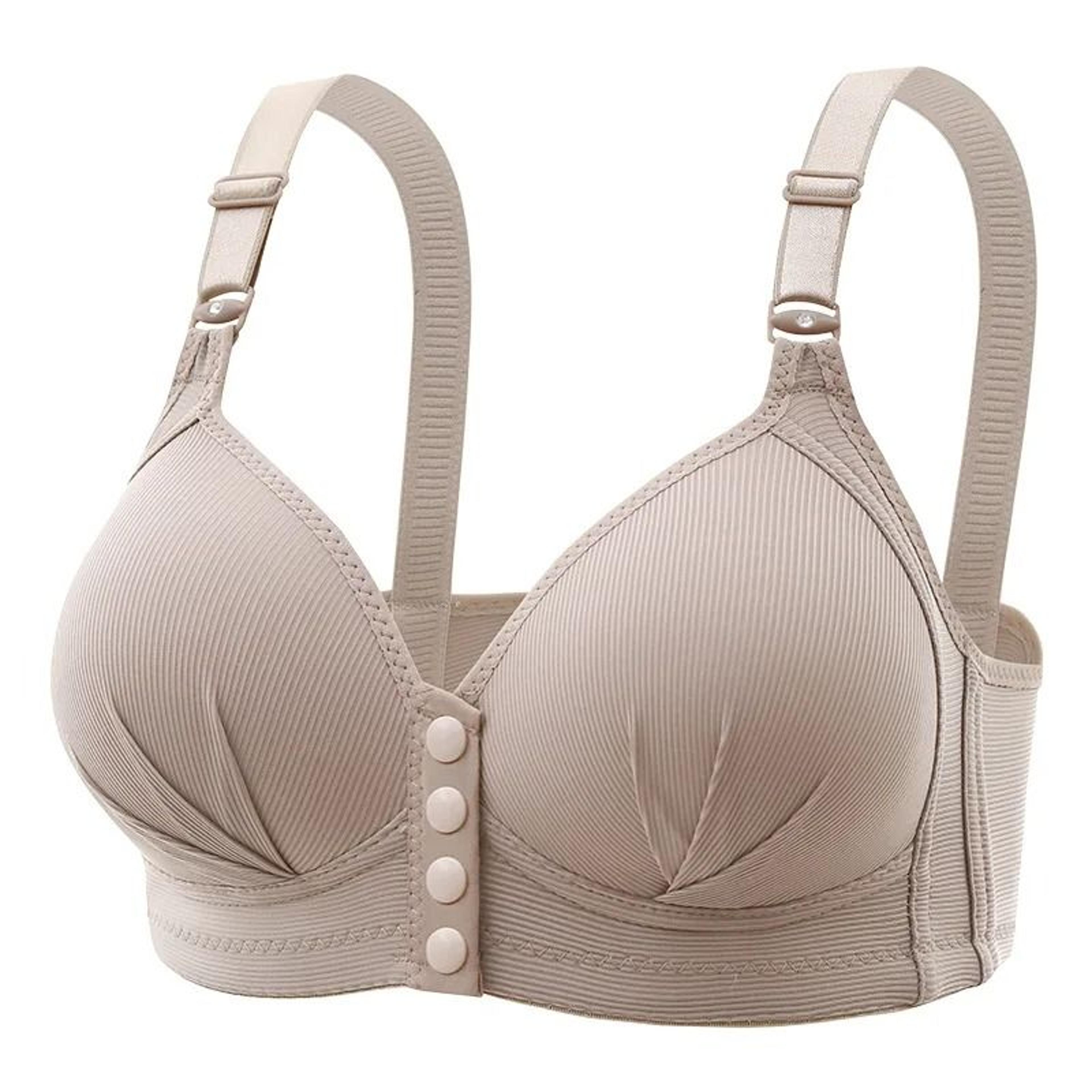 large size front buckle push up bra breathable adjustable thin cup underwear