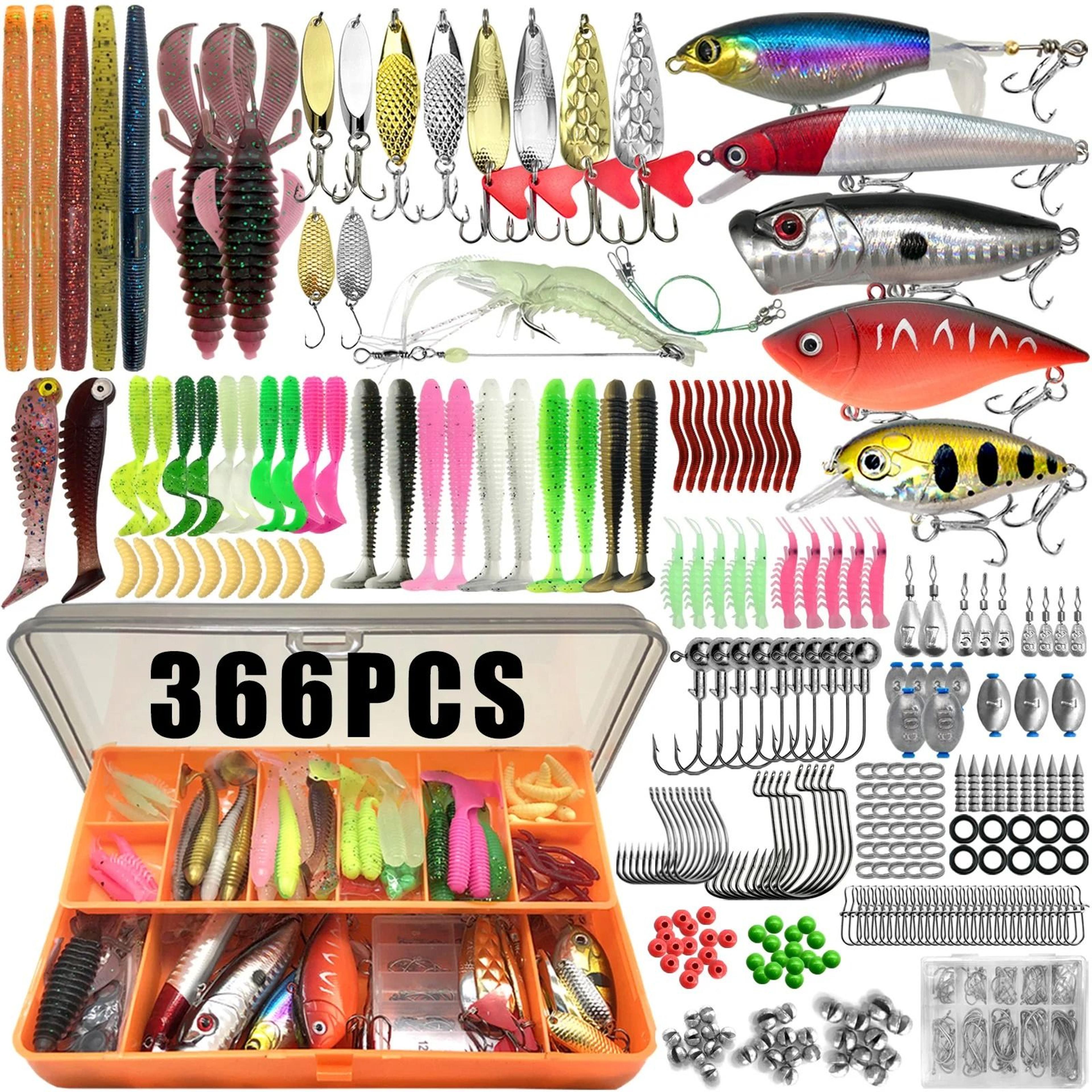 fishing lure kit multi-layered tackle box set for bass, trout, and pike