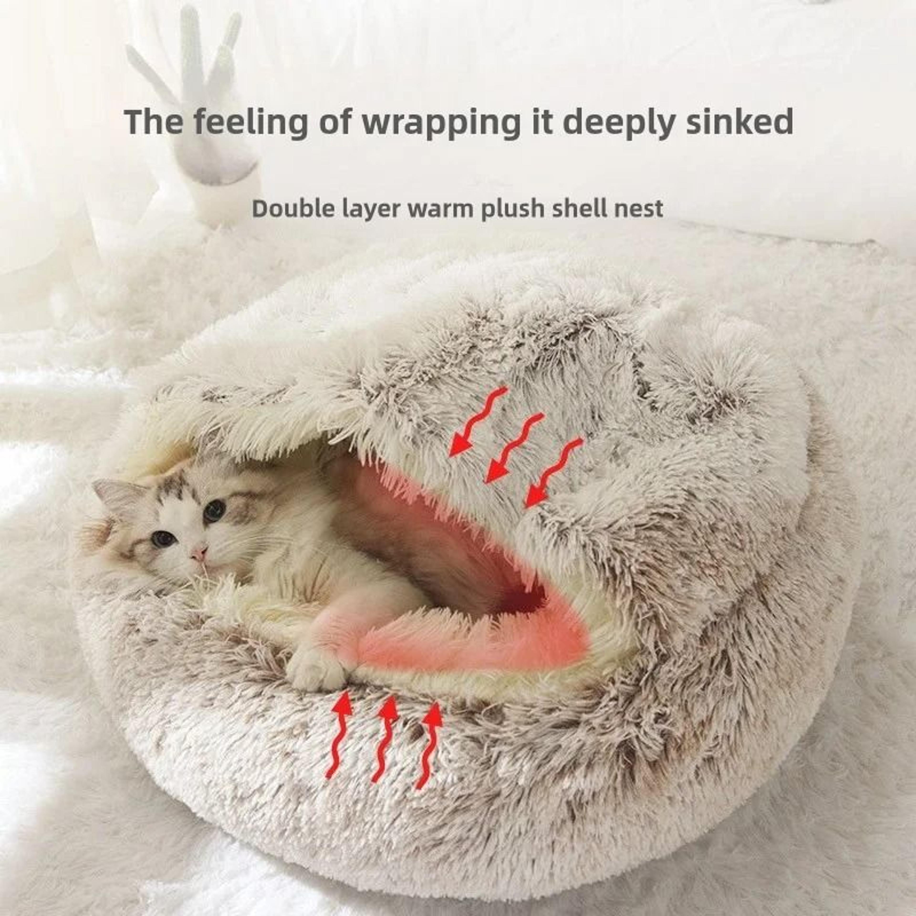 plush pet bed warm winter comfort nest for cats and small pets