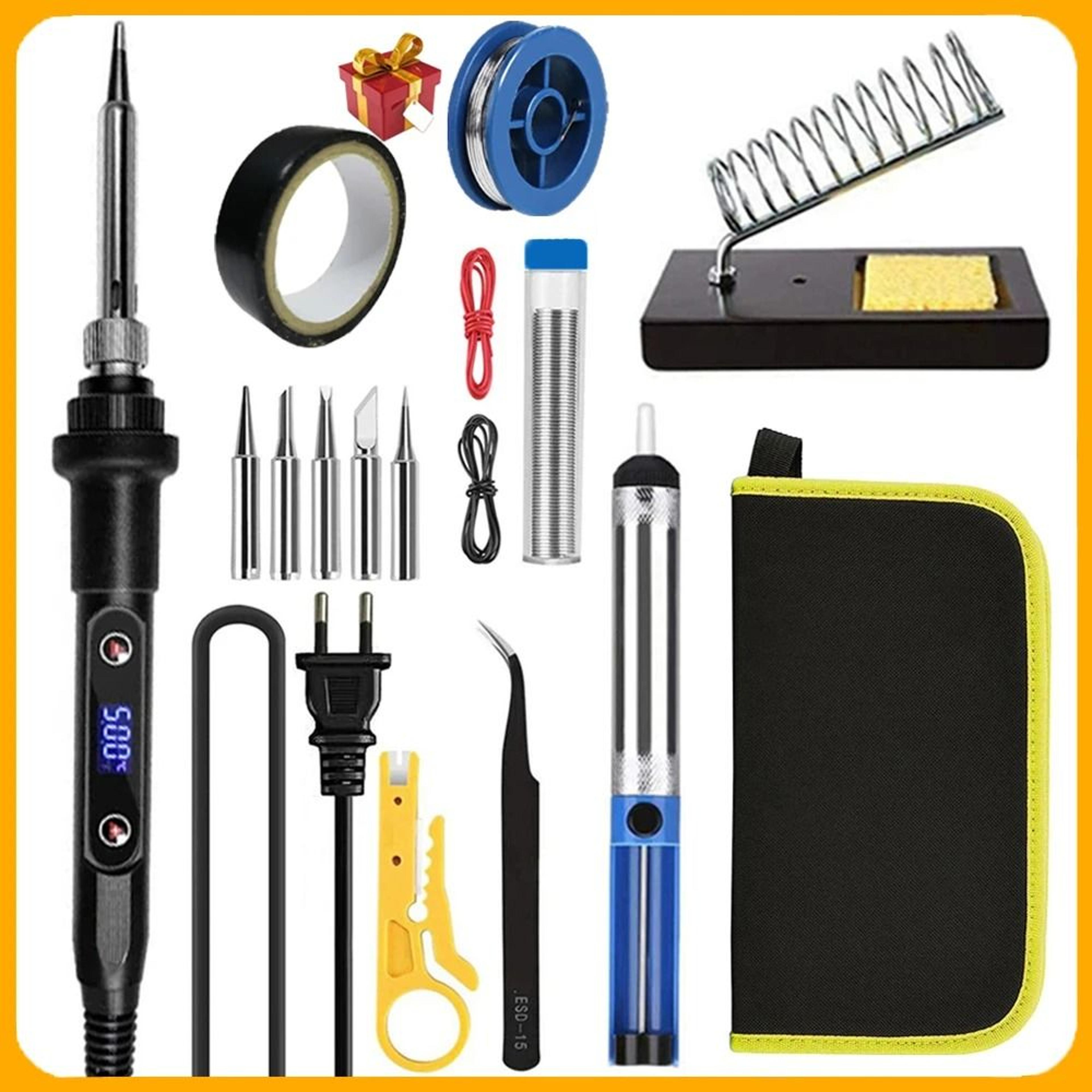 electric soldering iron kit with lcd display and adjustable temperature