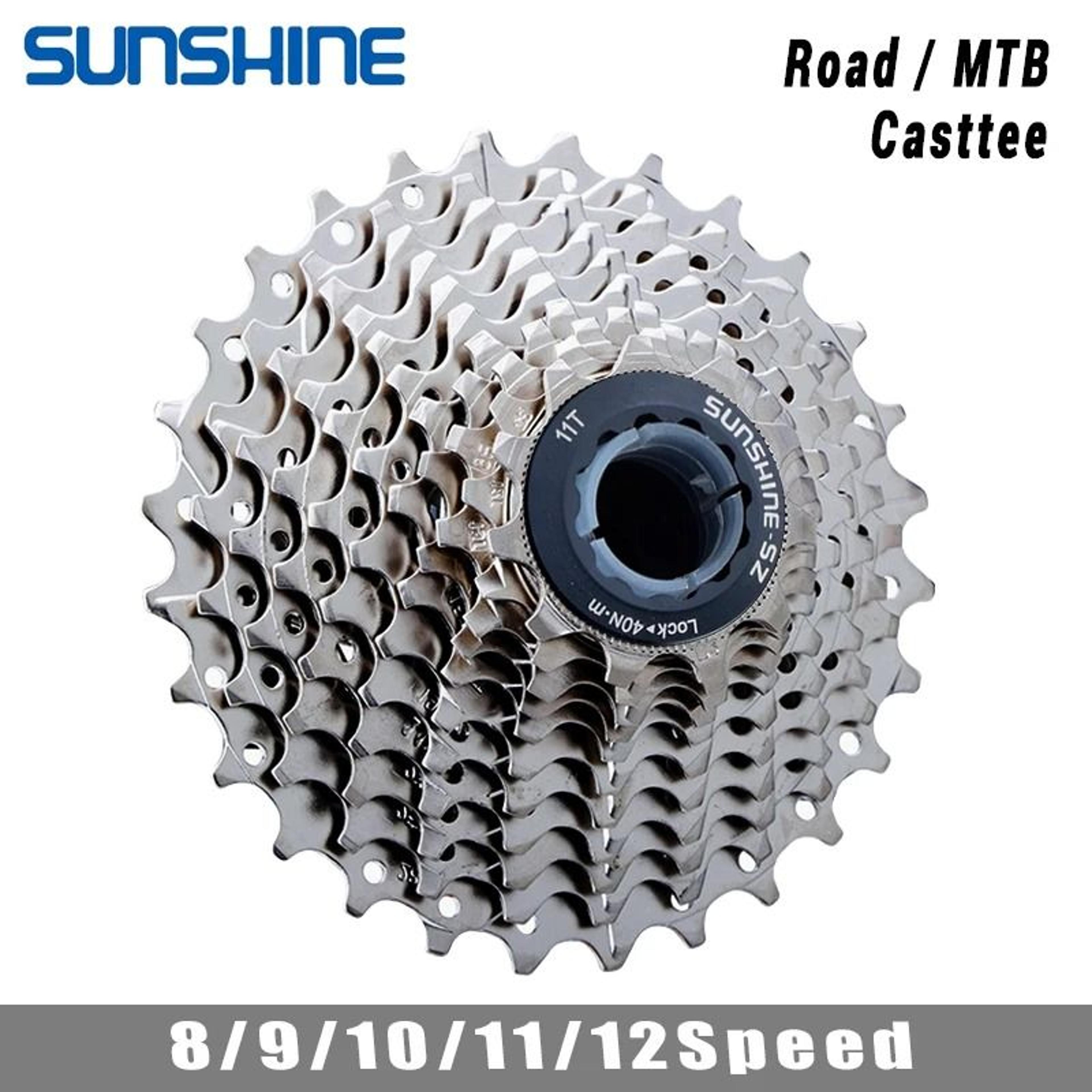 road bike cassette gear set compatible with 8 to 12 speed systems
