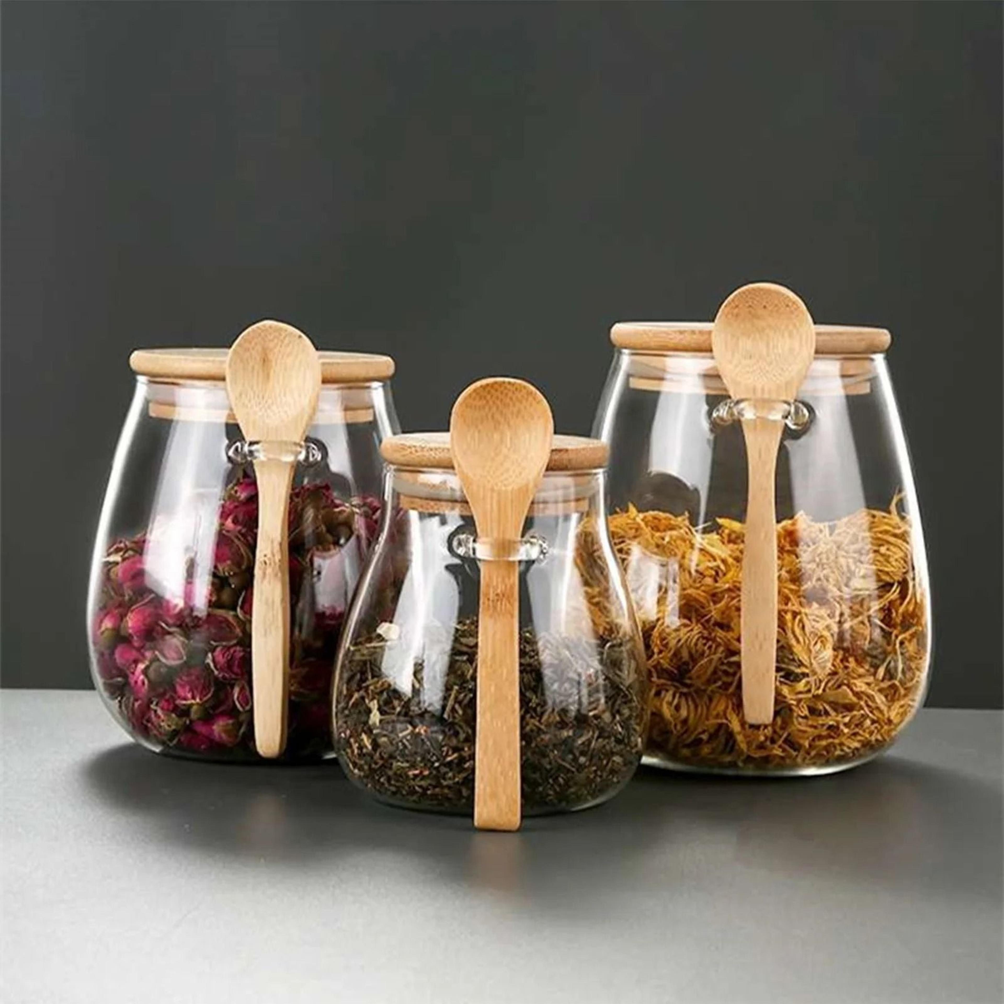 airtight glass food storage jar with lid