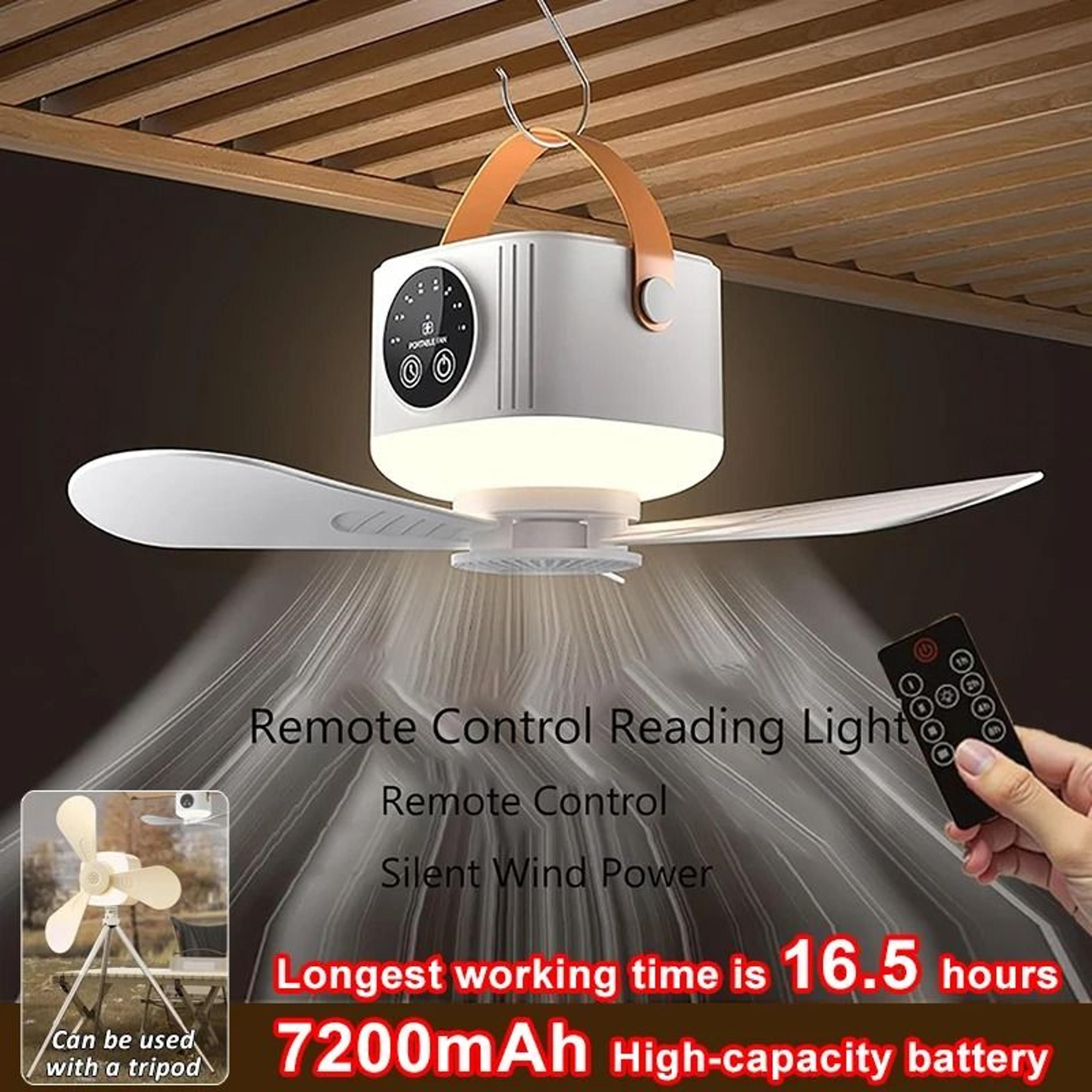 led light with fan portable ceiling lamp with remote control