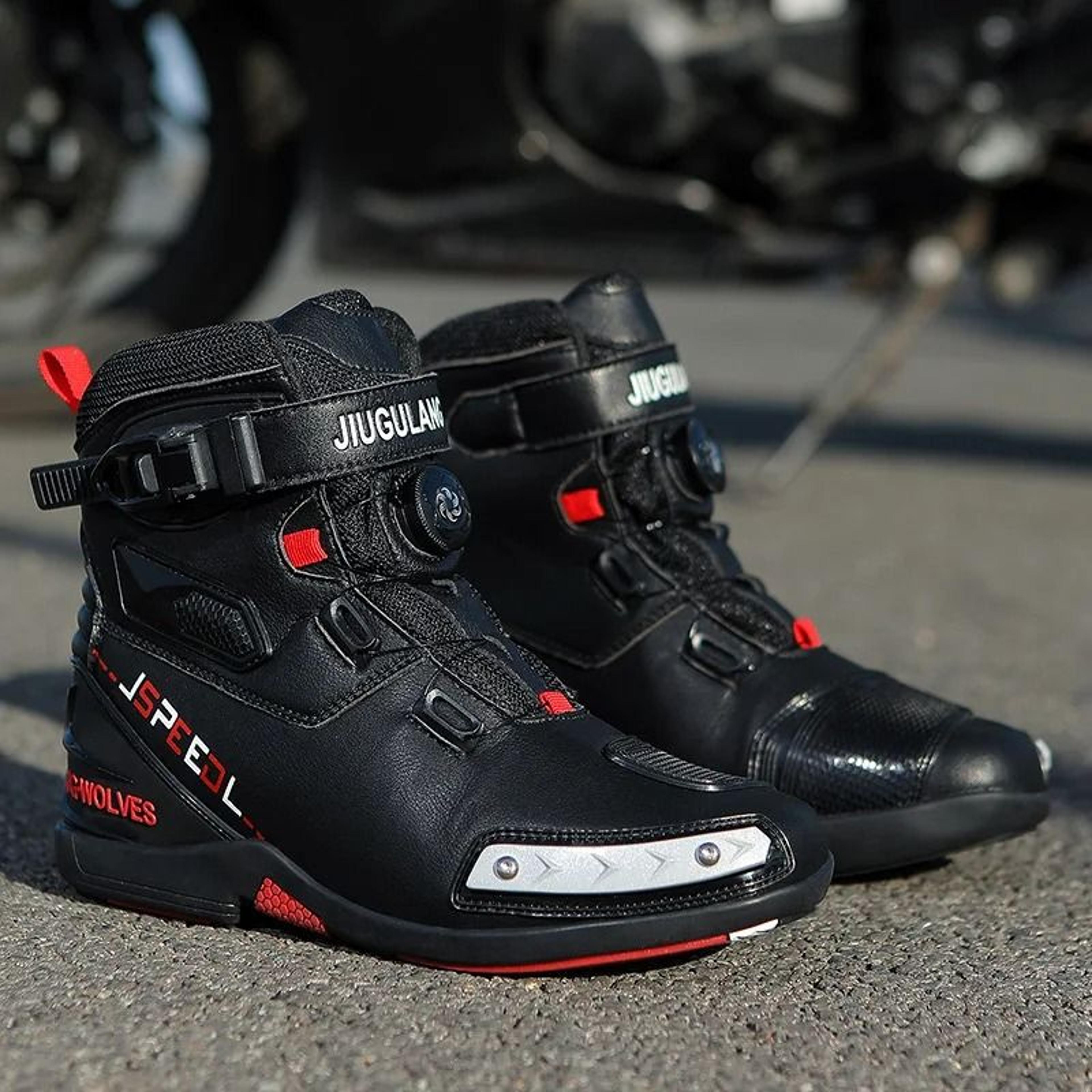 motorcycle riding boots for men waterproof non slip leather protective shoes