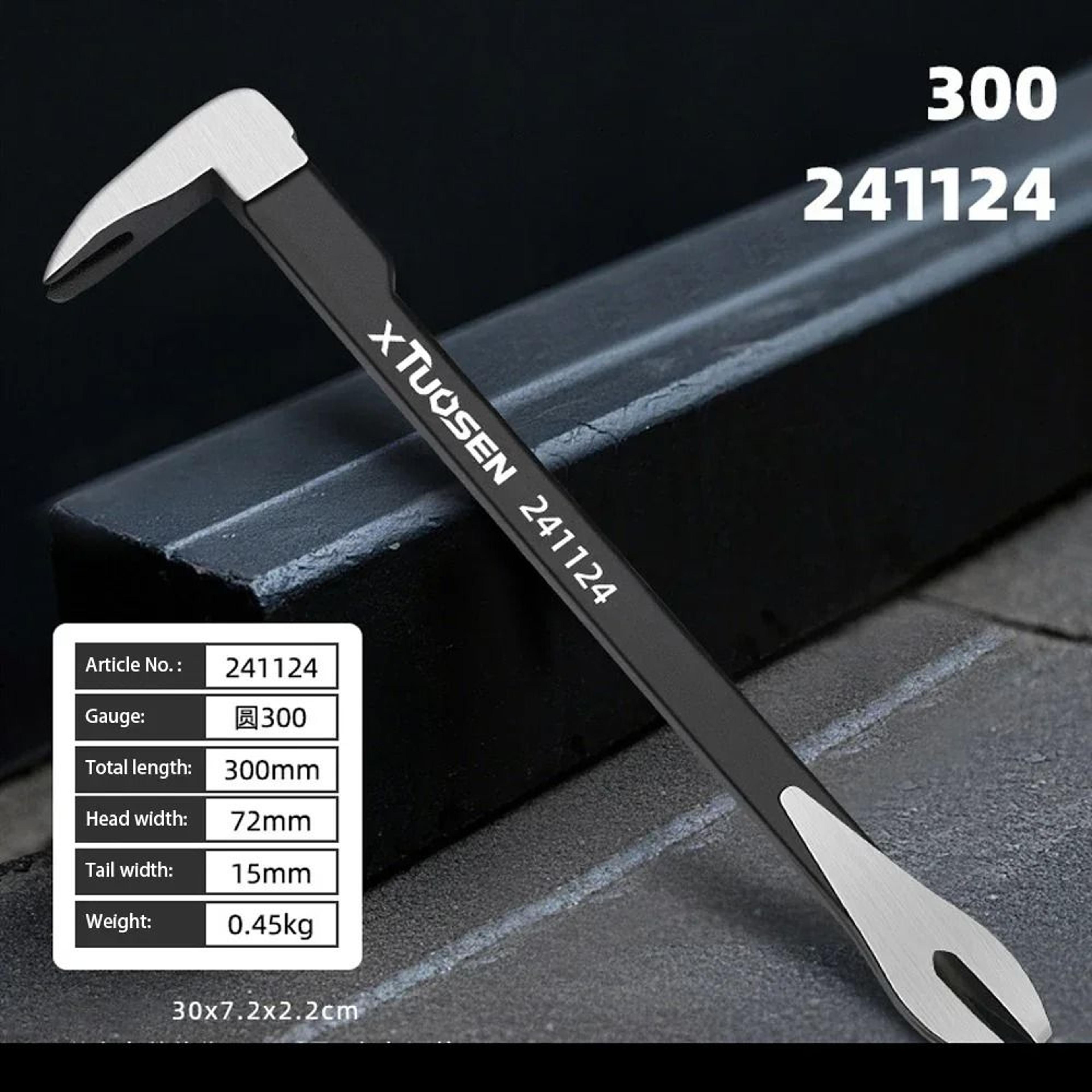 steel nail puller and crowbar tool for woodworking and home repair
