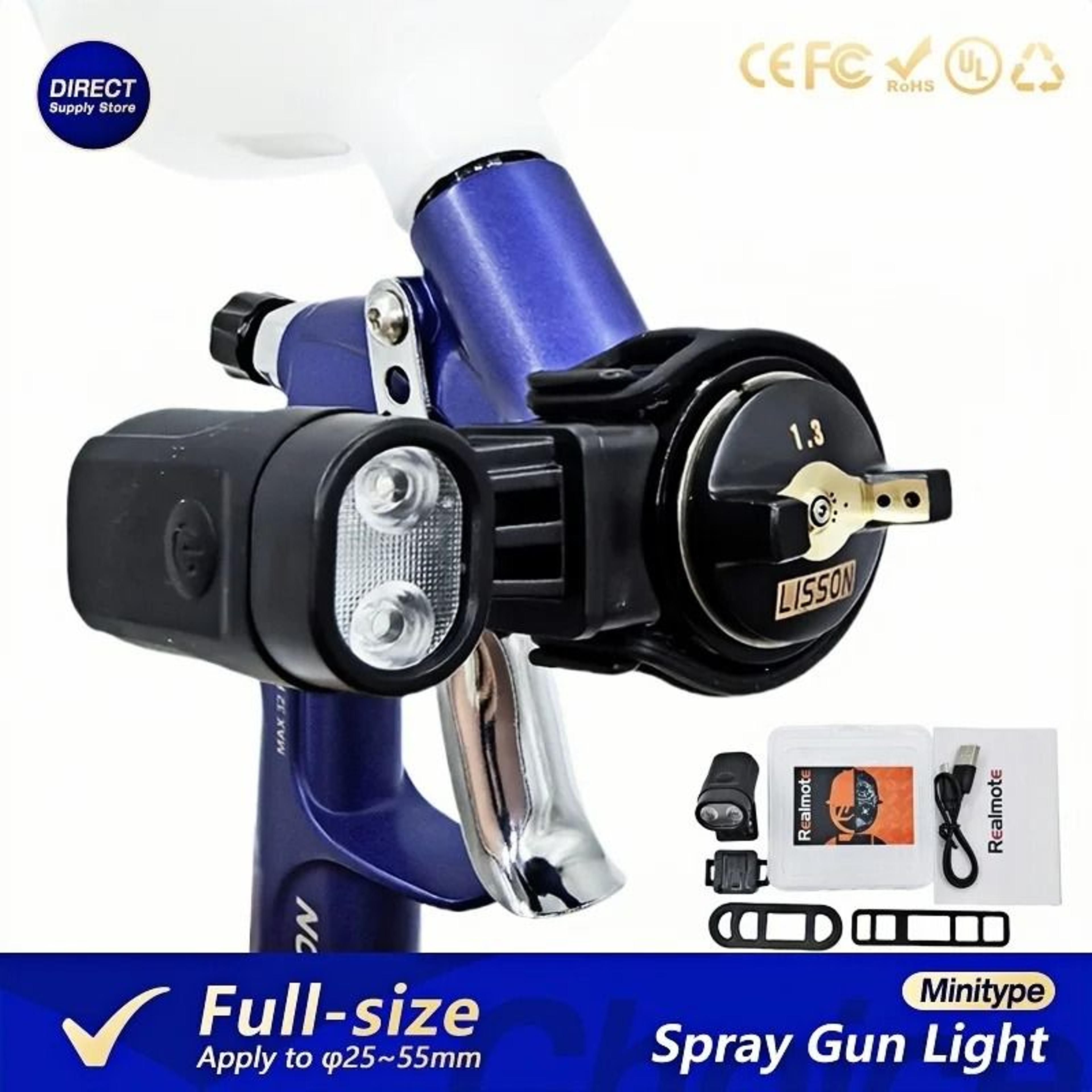universal spray gun light with adjustable straps