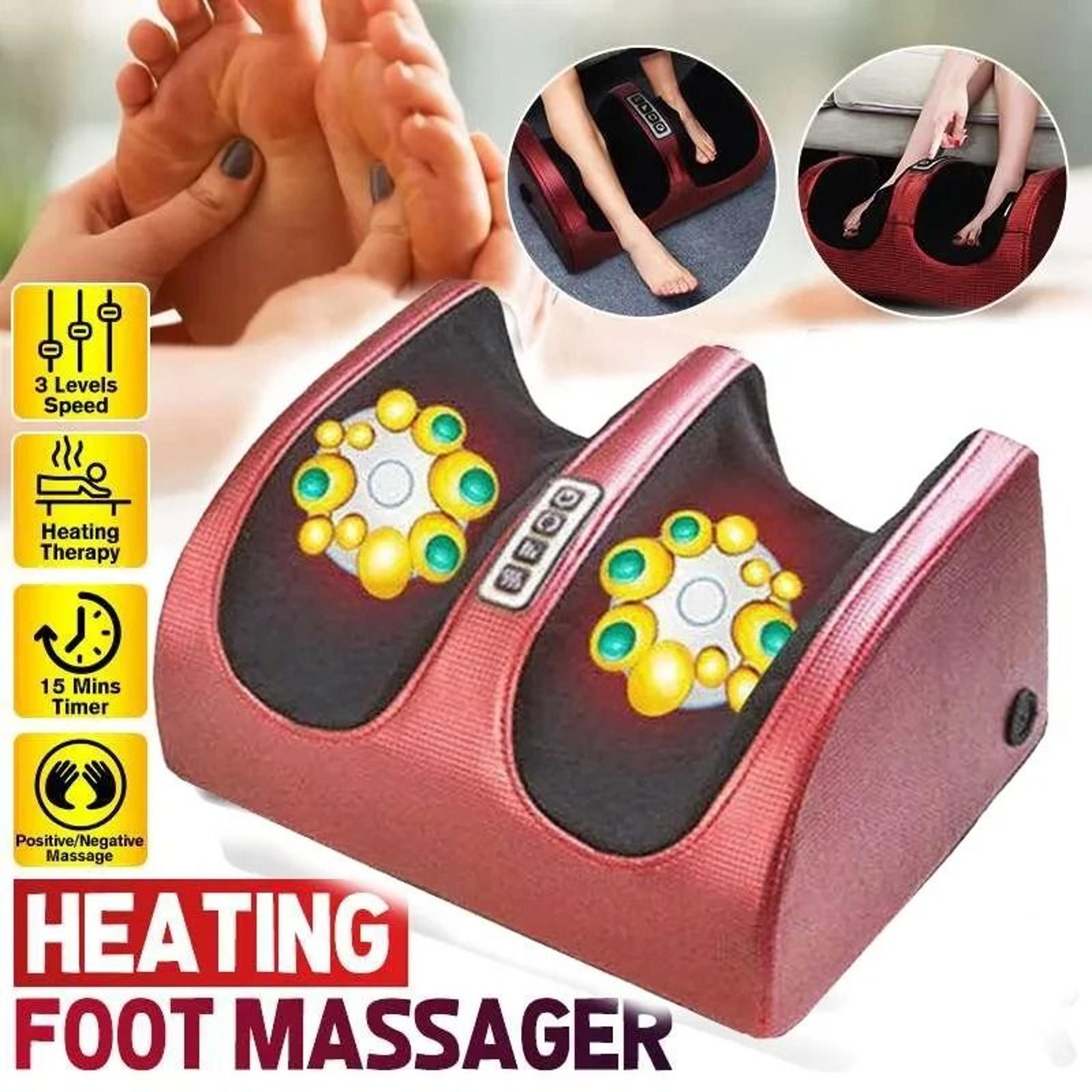 heated electric foot massager – compression and shiatsu roller therapy machine for pain relief and muscle relaxation