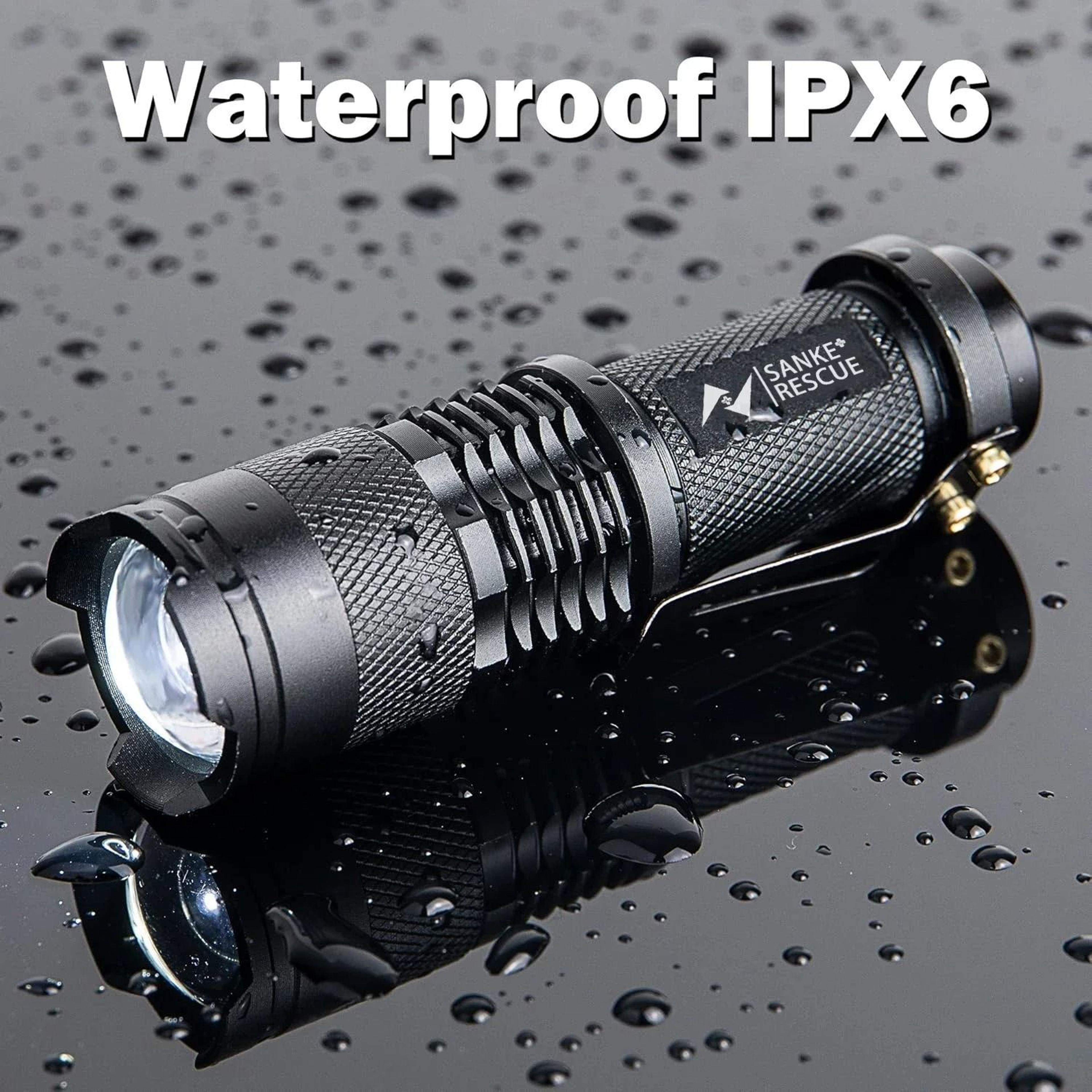 waterproof tactical led flashlight – 3-mode portable camping torch light for outdoor, hiking, and self defense
