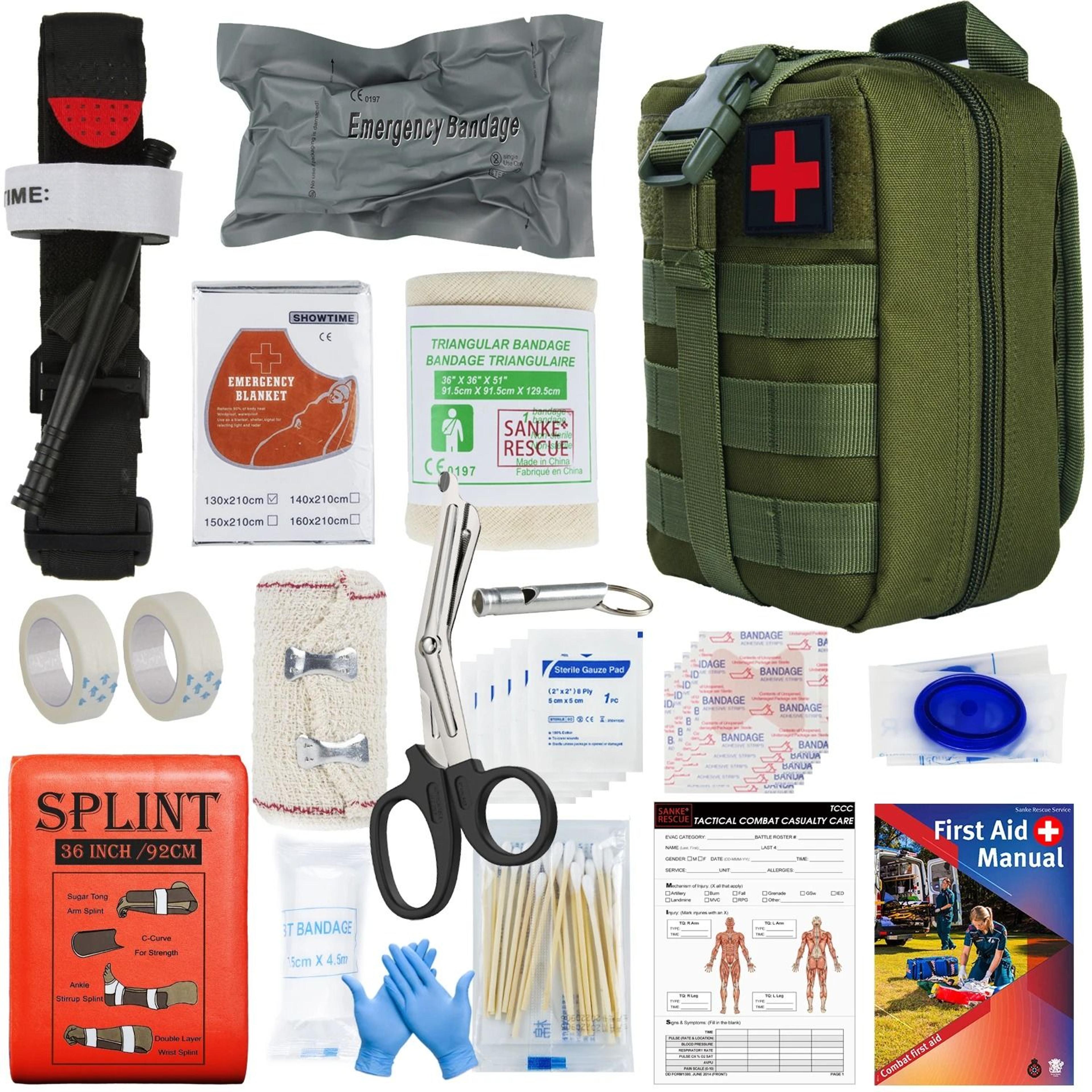 tactical edc first aid survival pouch – molle utility trauma kit bag for camping and hiking
