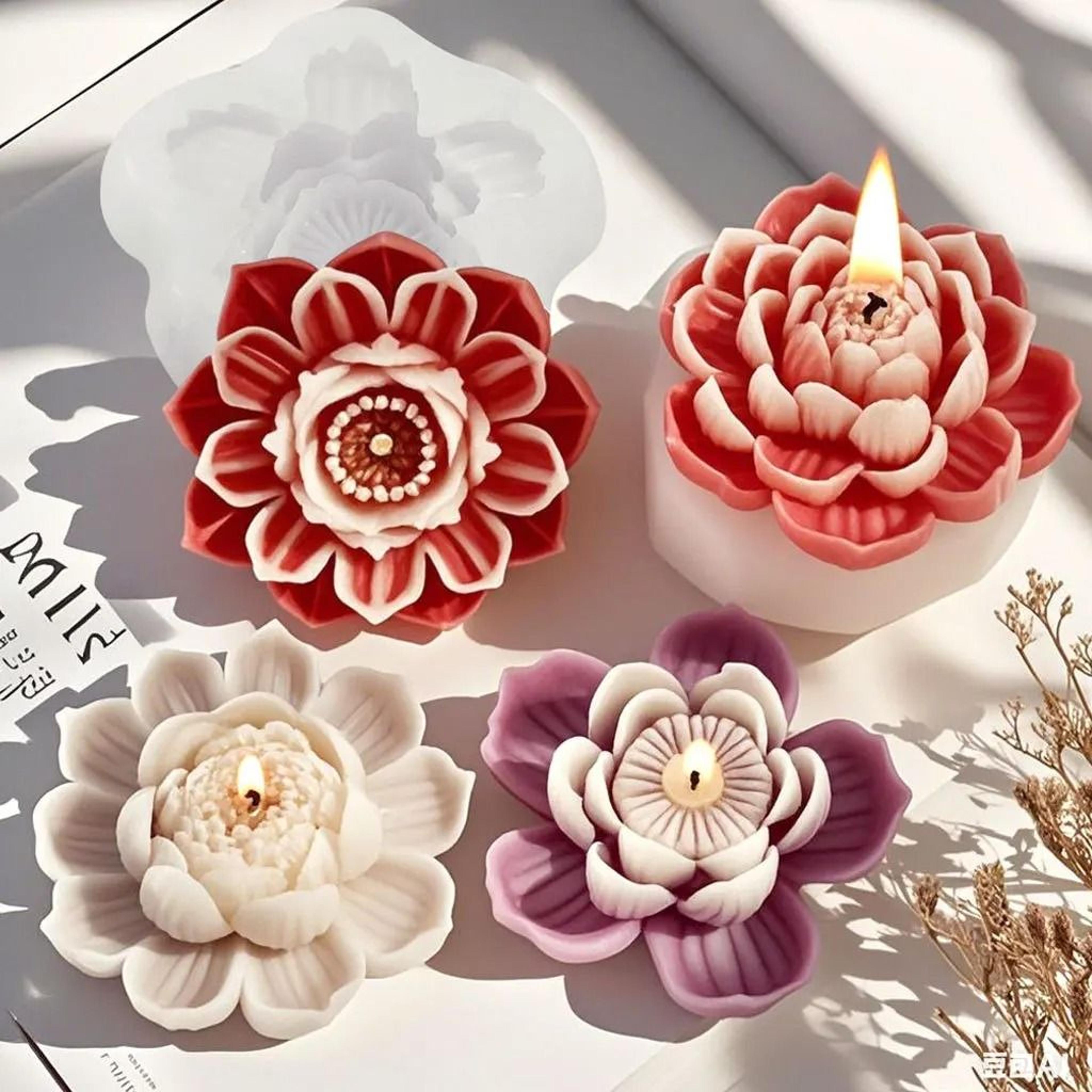 lotus flower silicone candle mold for diy crafts