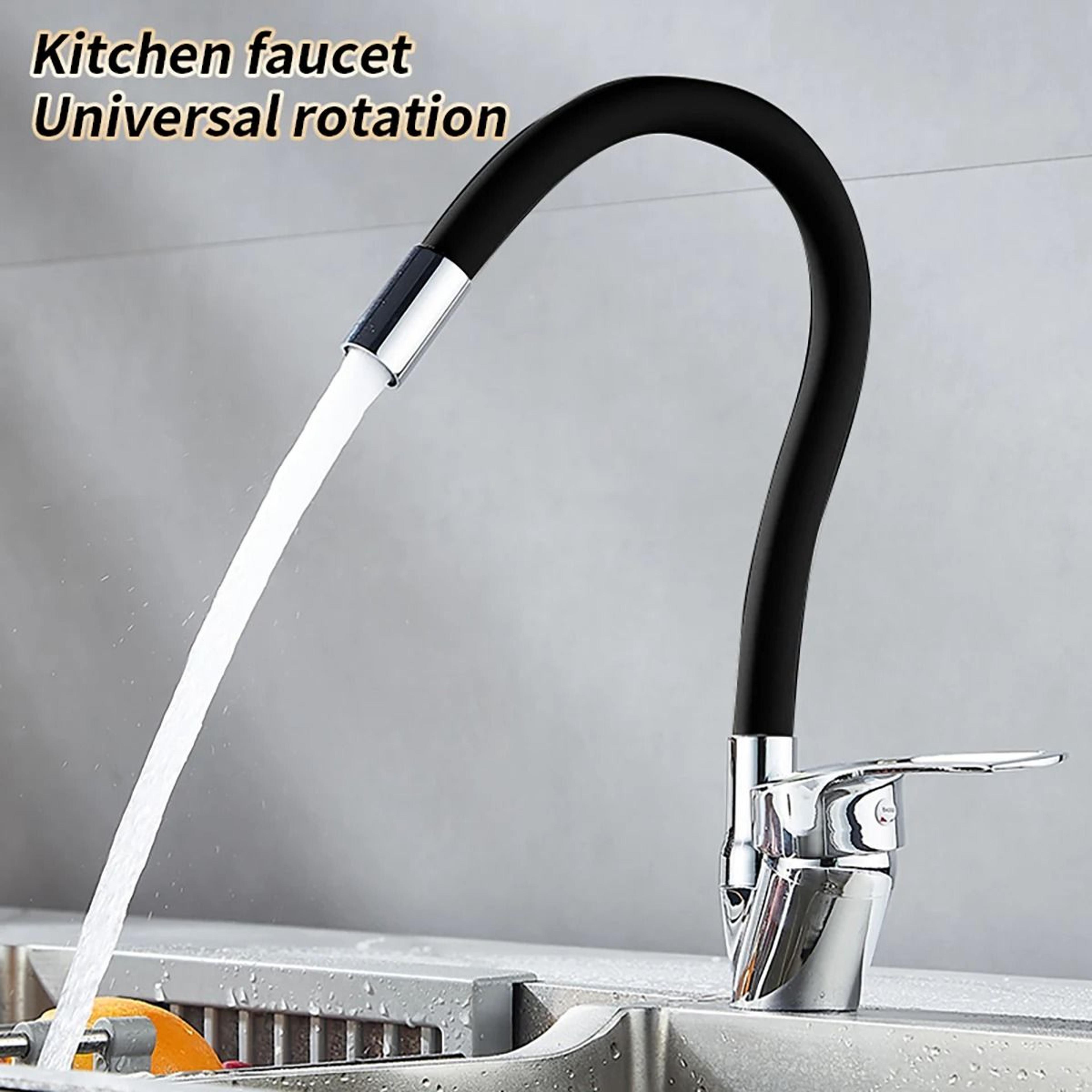 flexible rotating kitchen faucet with hot and cold water mixer