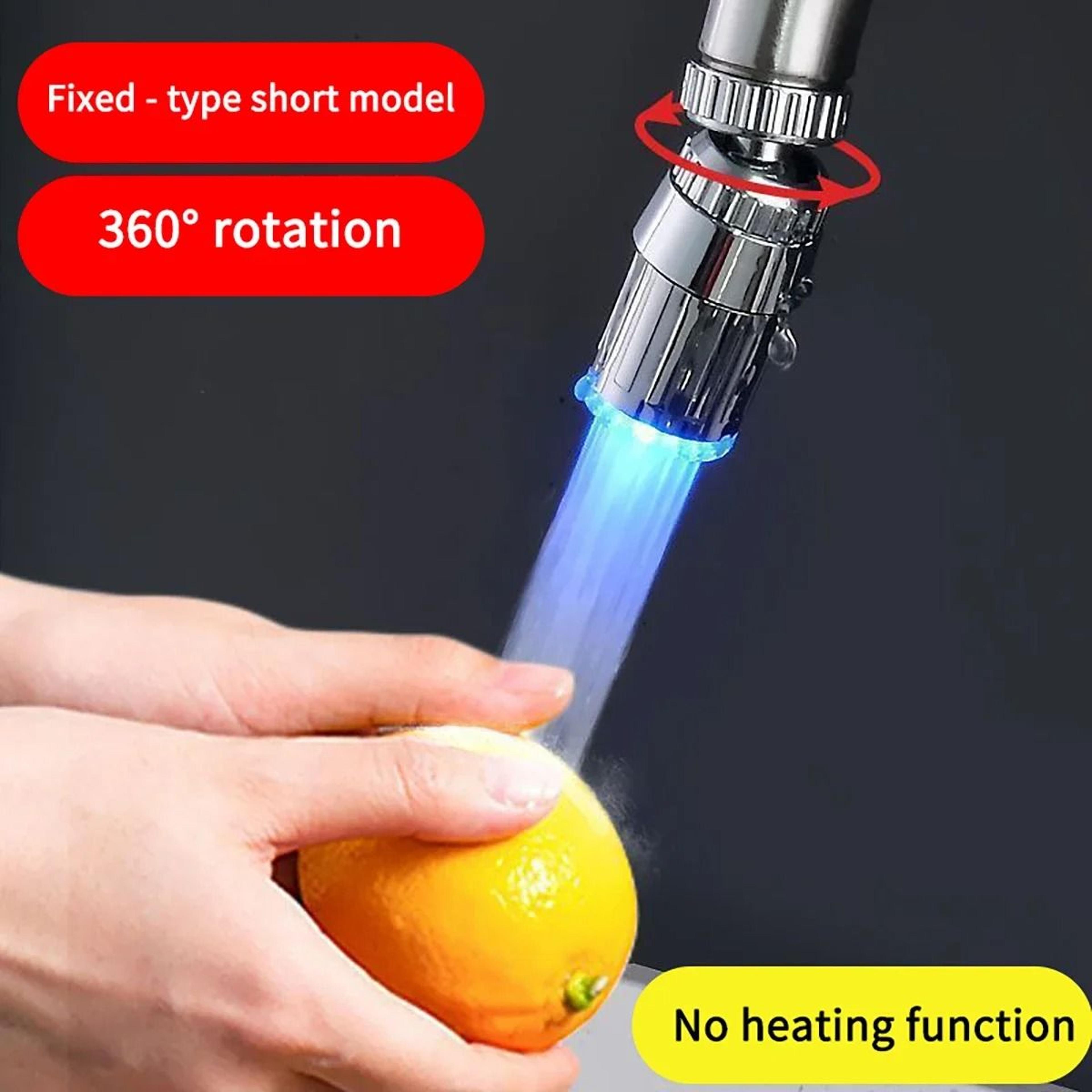 led temperature sensitive faucet extender with 360 degree rotation