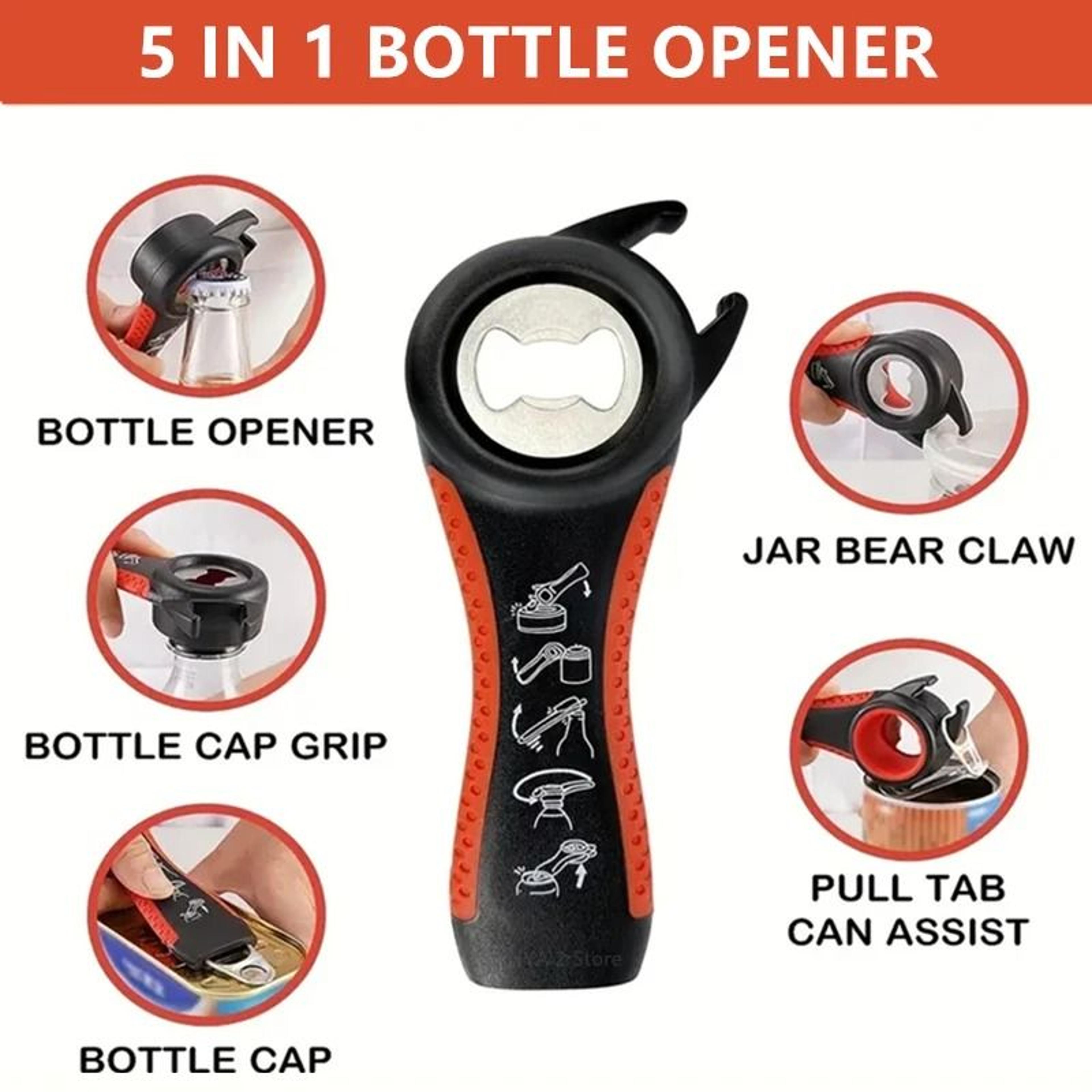 multi functional 5 in 1 can and bottle opener