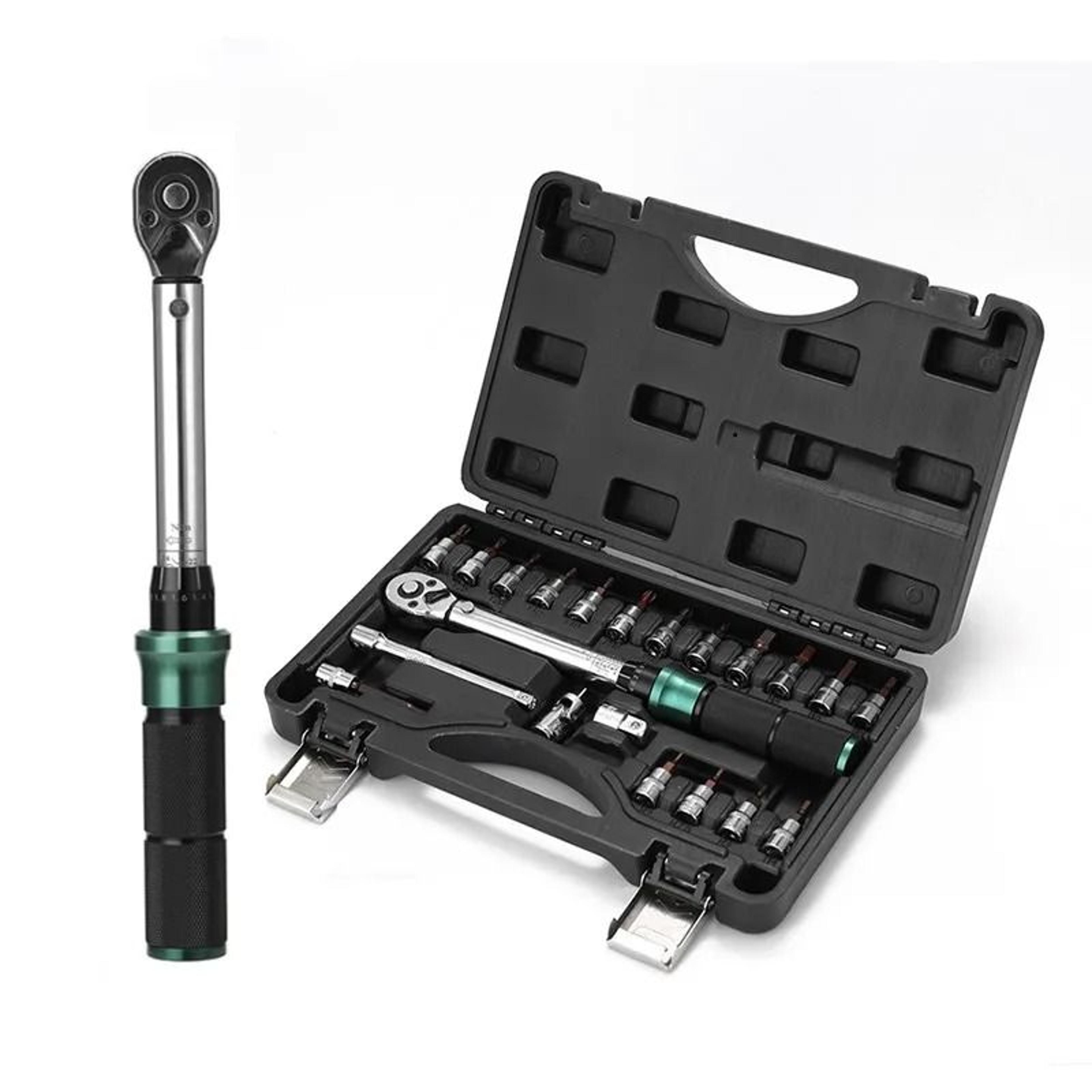1/4 inch drive precise torque wrench set – double scale ratchet spanner kit for bicycle, motorcycle, and diy repairs