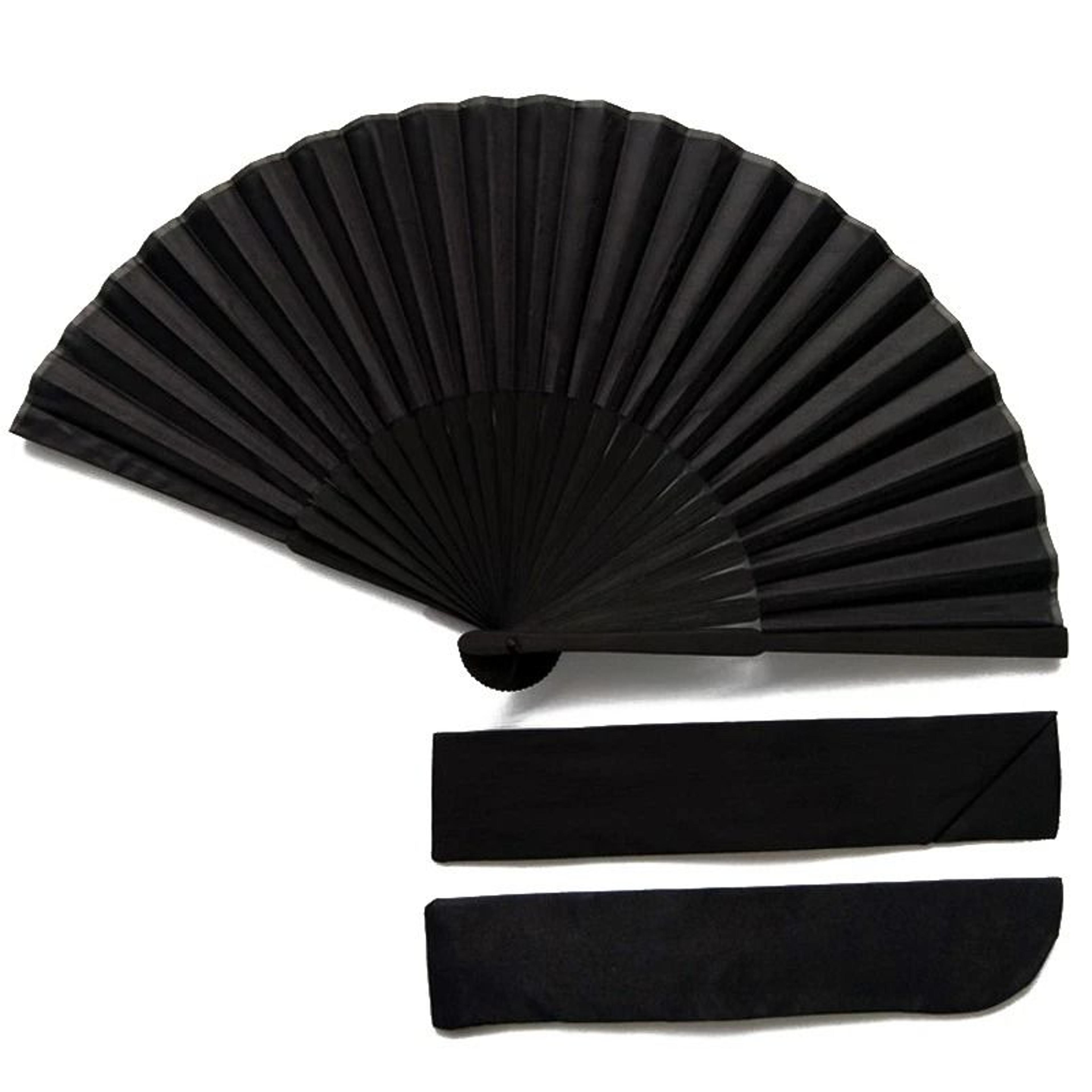 elegant black folding hand fan for weddings and parties