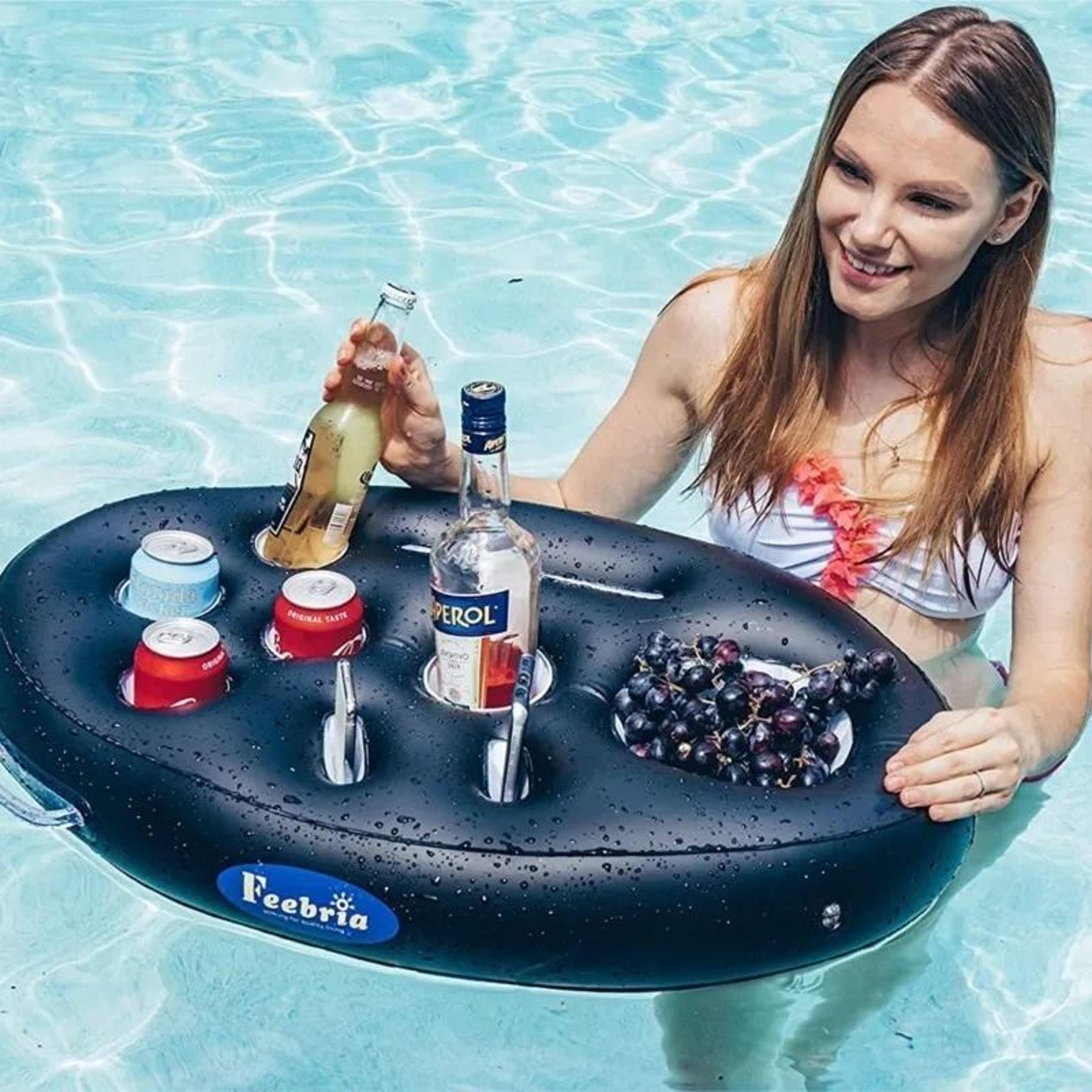 inflatable pool drink holder floating tray
